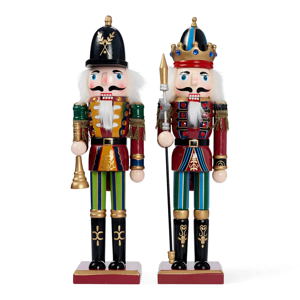 THE TWIDDLERS 2 grandi figure di schiaccianoci in legno, 30 cm, decorazione natalizia classica
