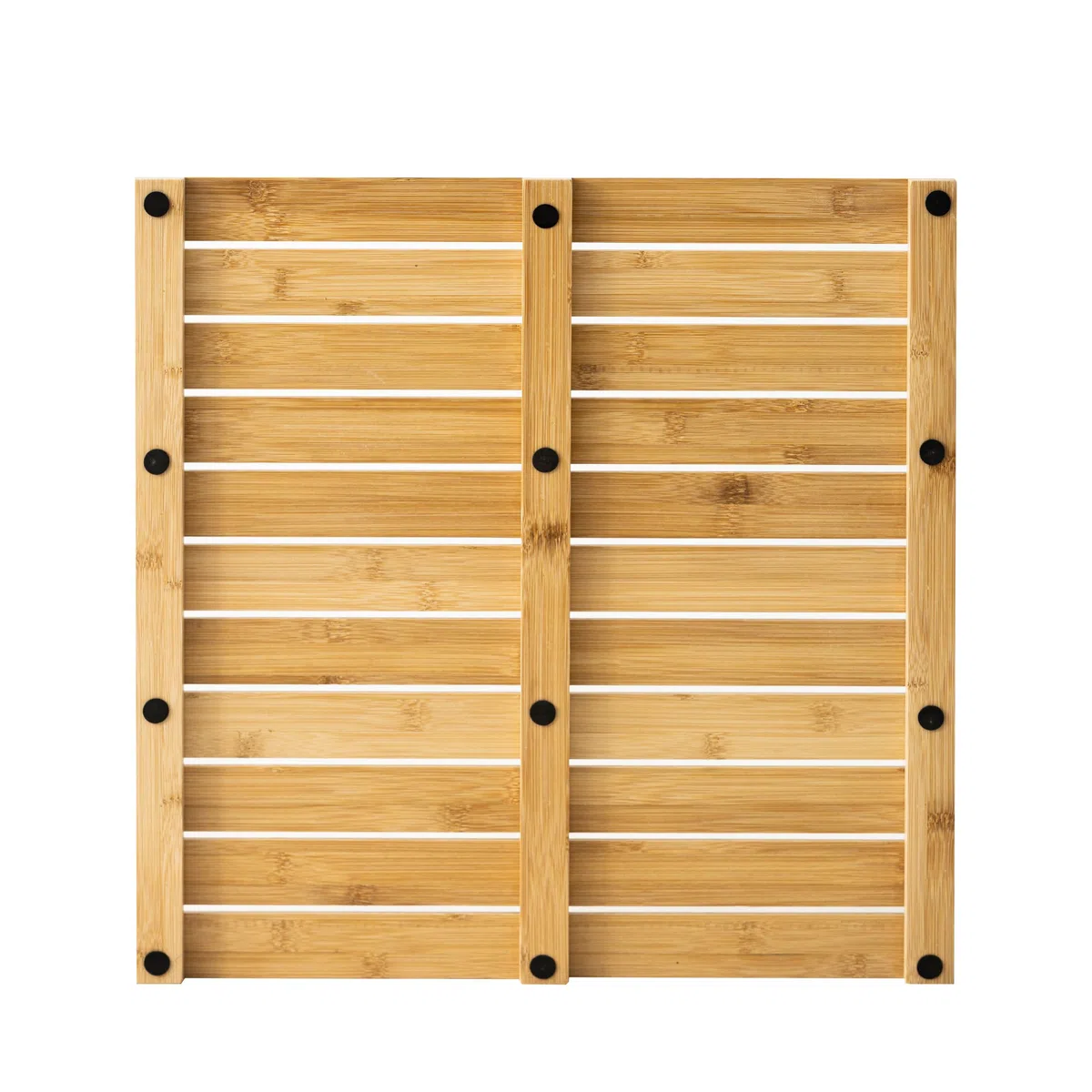 Brigros - Pedana Doccia In Bamboo Antiscivolo Per Bagno, Tappetino Doccia In Legno Naturale, Tappeto Bambu In Vari Formati, Pedana Doccia Antiscivolo In Legno, Tappetino Bagno (50x50 cm)