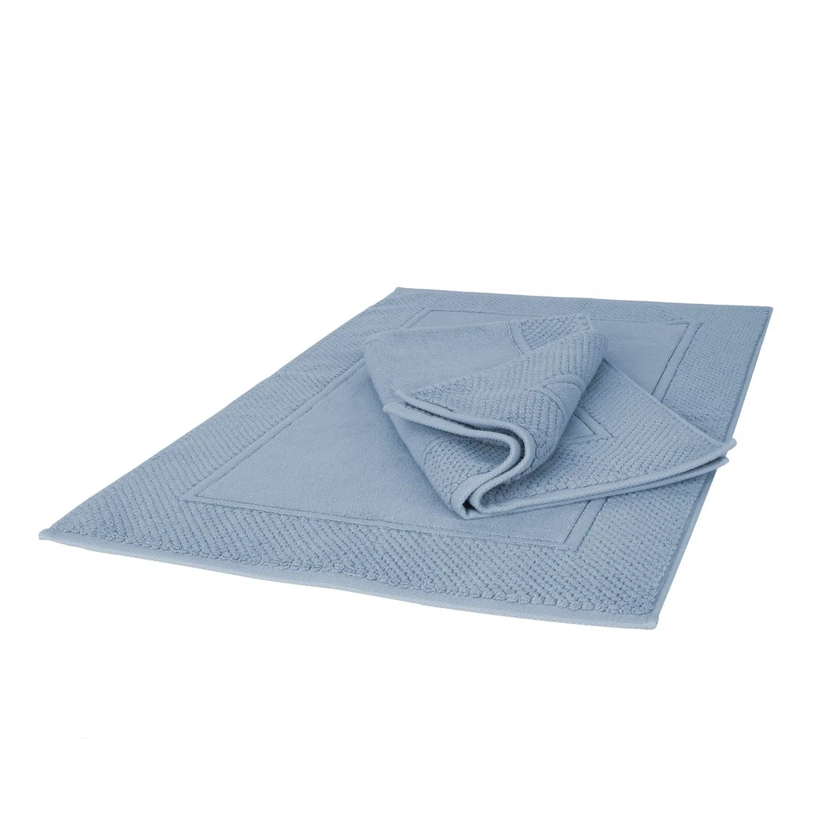 Ruggeri - Set 2 Tappeti Bagno 50x80 cm - 100% Cotone Extra Morbido - Collezione Let's Color! (Azzurro)
