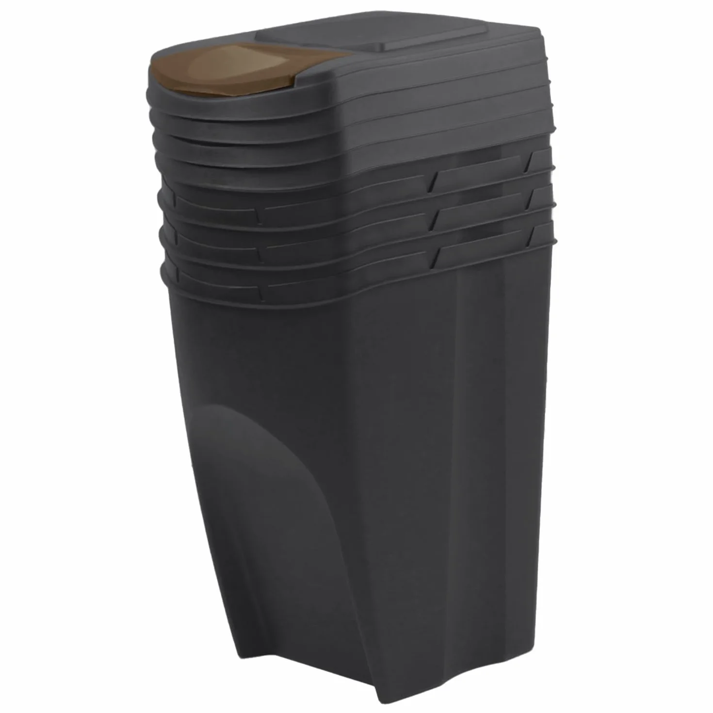 IMJ-Global - Bidoni Differenziata da Interno, Set Cestini Spazzatura Differenziata Impilabili (4x35L) Pattumiera Comoda per Contenere Umido-Vetro-Plastica-Cartone, Kit Raccolta Differenziata Interno