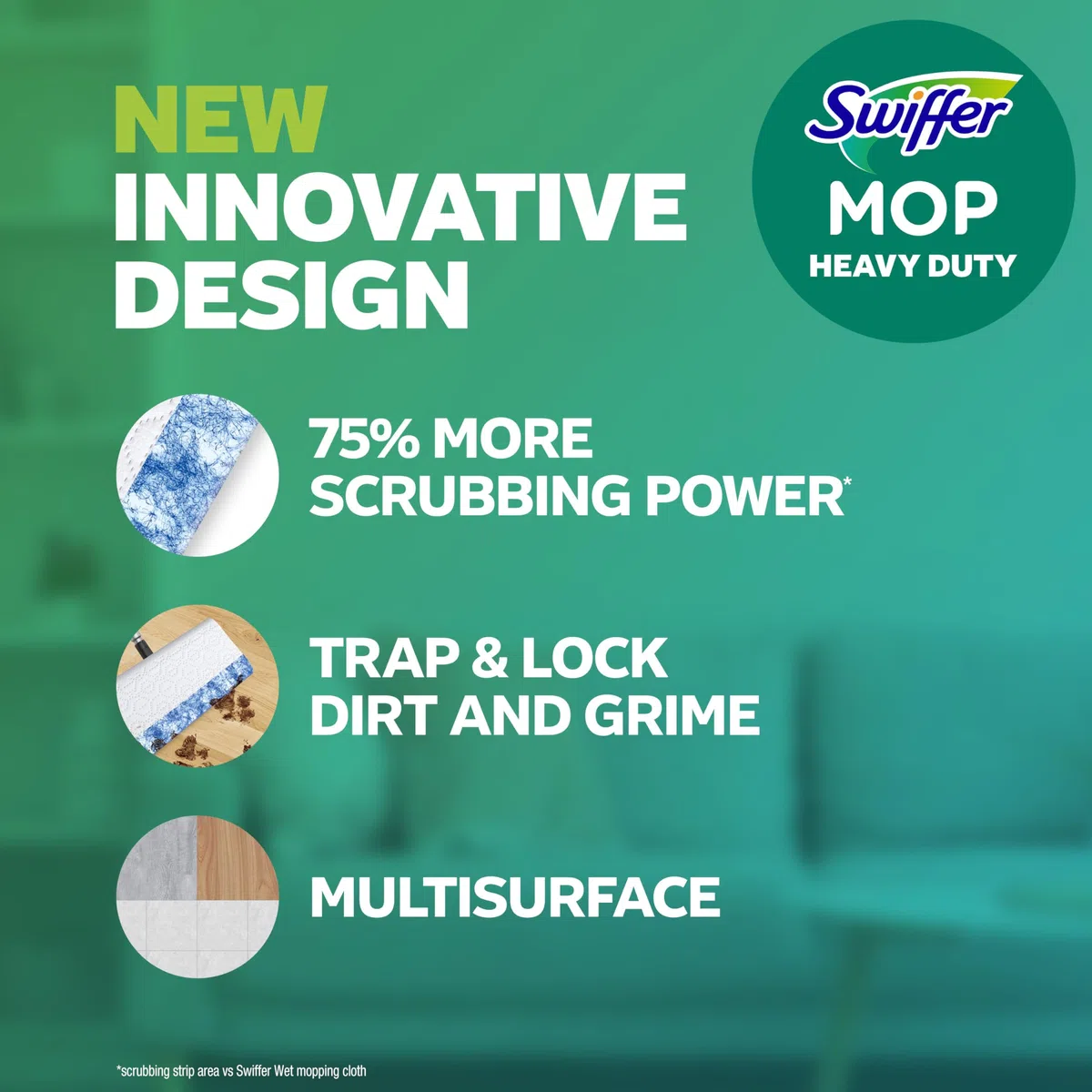 Swiffer Sweeper - Confezione da 20 panni bagnati resistenti e multisuperficie, profumazione lavanda, 20 pezzi