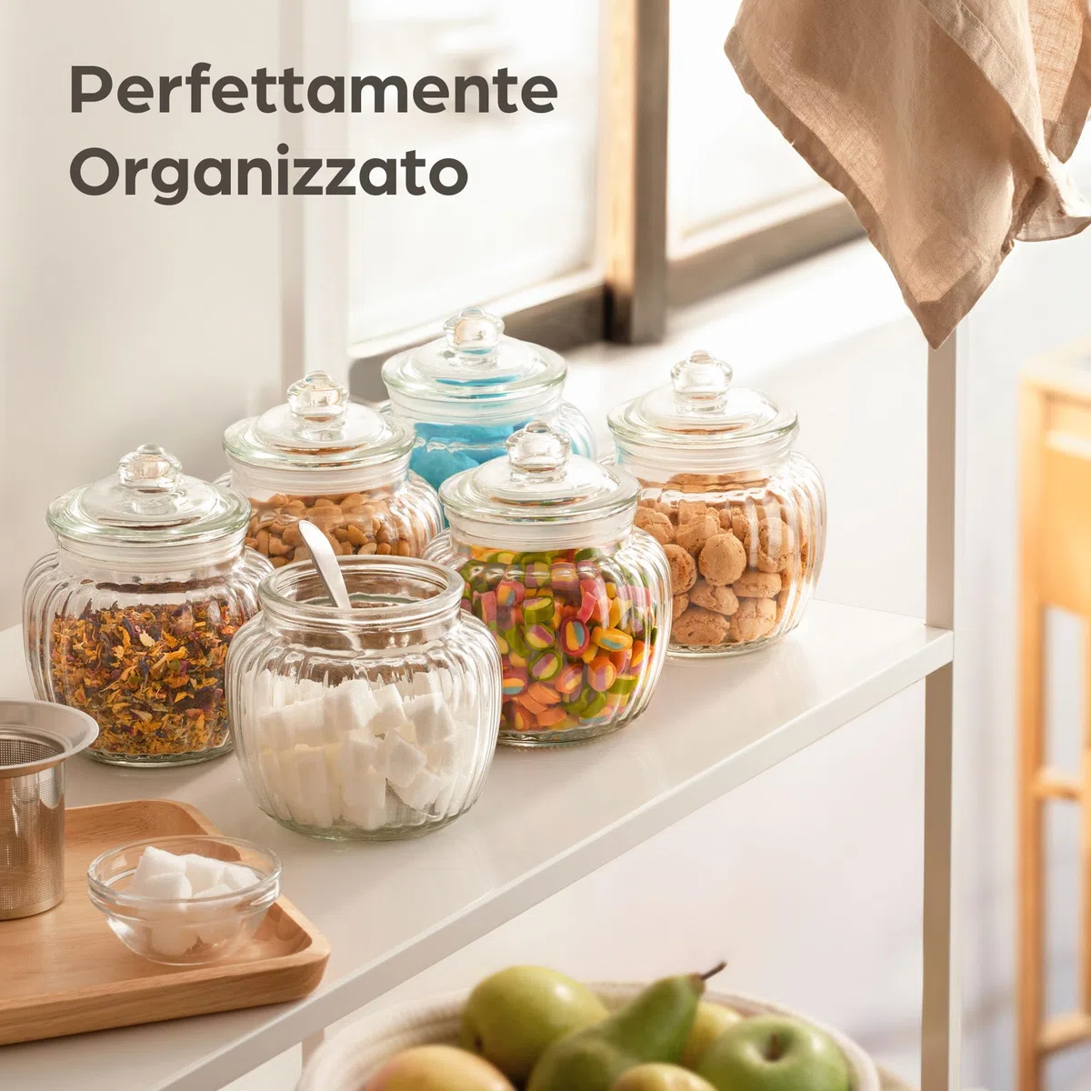 Star-Line -Set di barattoli in vetro a chiusura ermetica, capacità: 500 ml, contenitore per caramelle, ingredienti, spezie, 6 pezzi