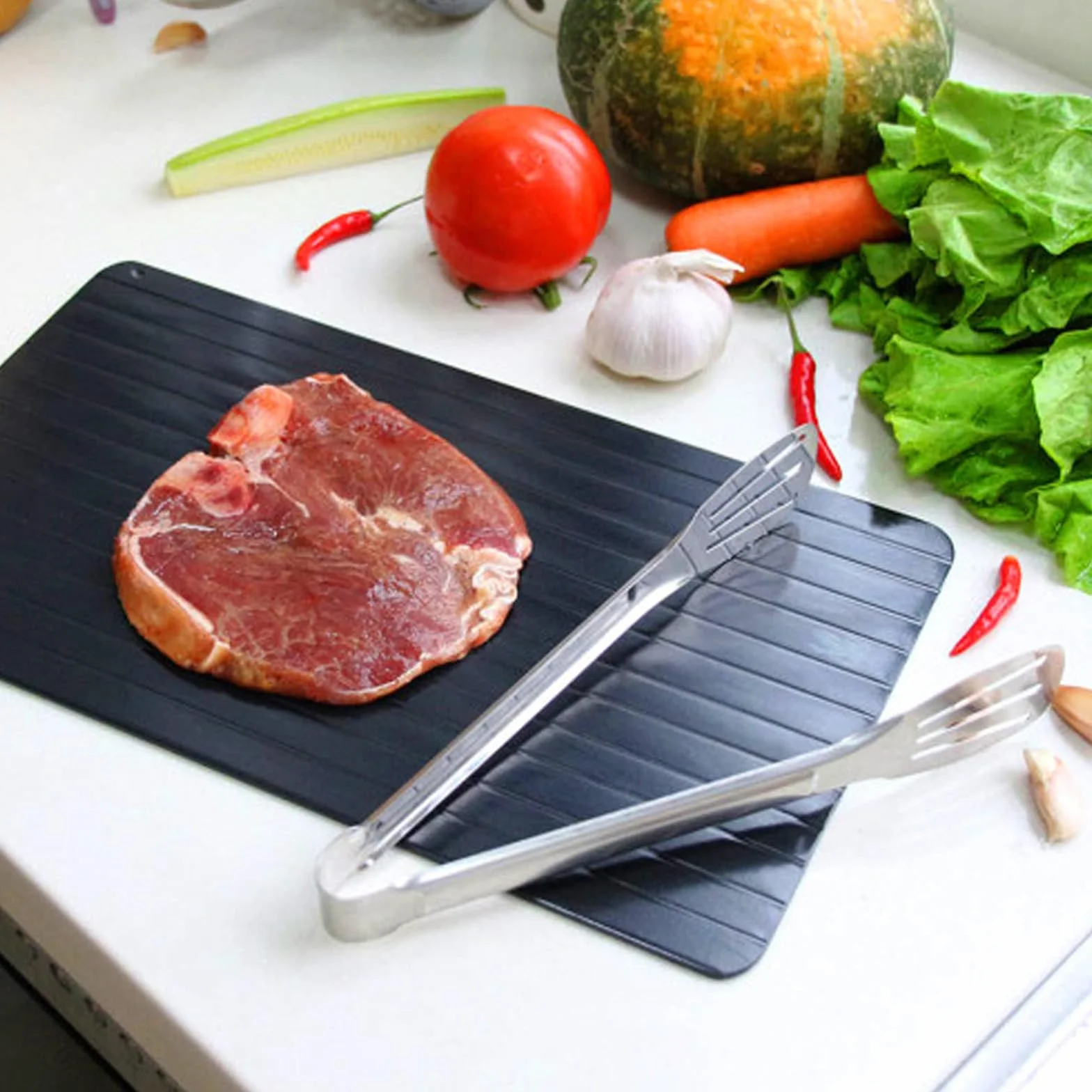Piastra Scongelamento Rapido,Piastras di Scongelamento Rapido per Alimenti Piastras Scongelamentos Alluminio Strumento di Scongelamentos Antiaderente Universale per Carne Pesce Surgelati