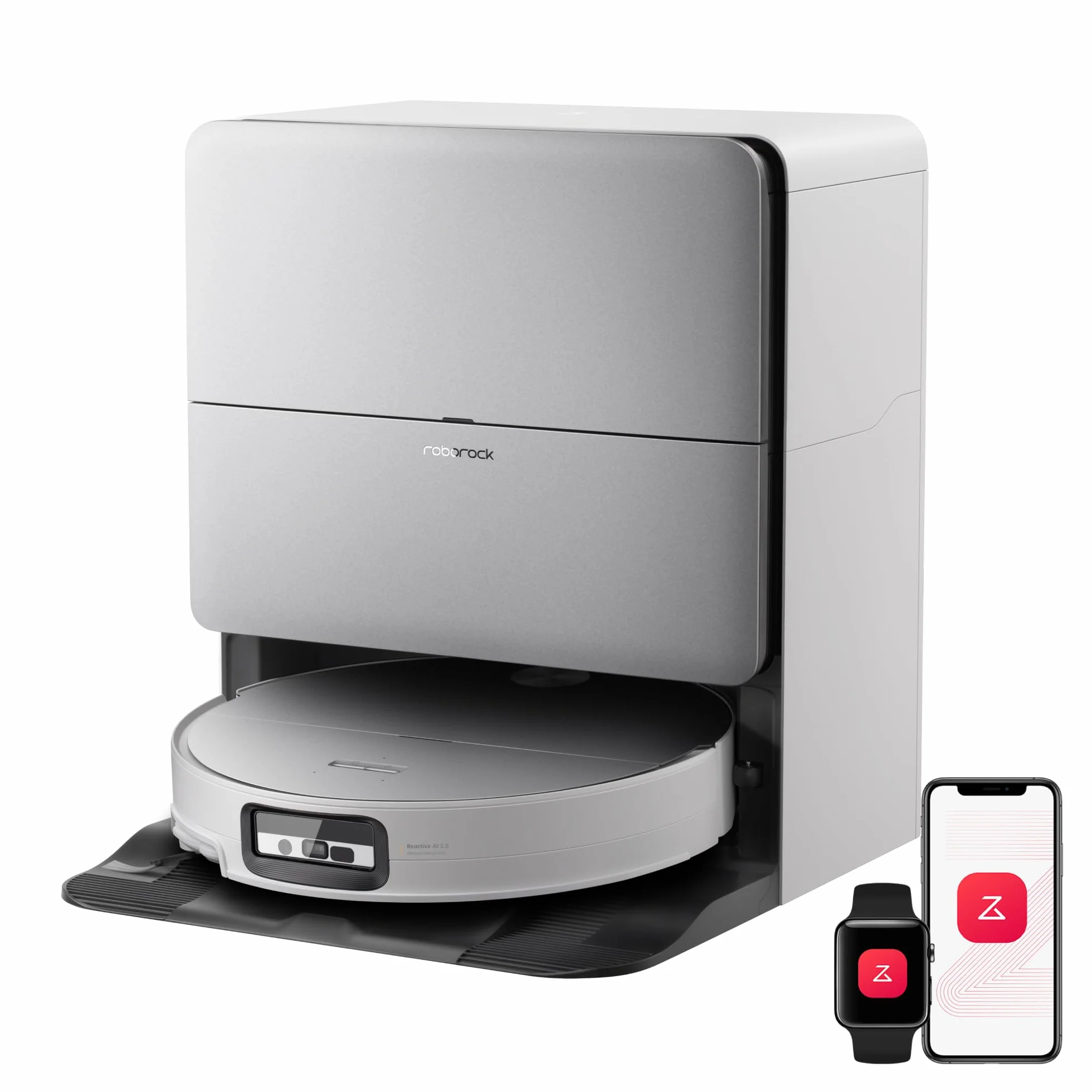 roborock Saros 20 Sonic Robot Aspirapolvere 36.000Pa, Motore HyperForce, Doppio Sistema Anti-Groviglio, AdaptiLift Chassis Supera Soglie da 8,8 cm (Bianco)