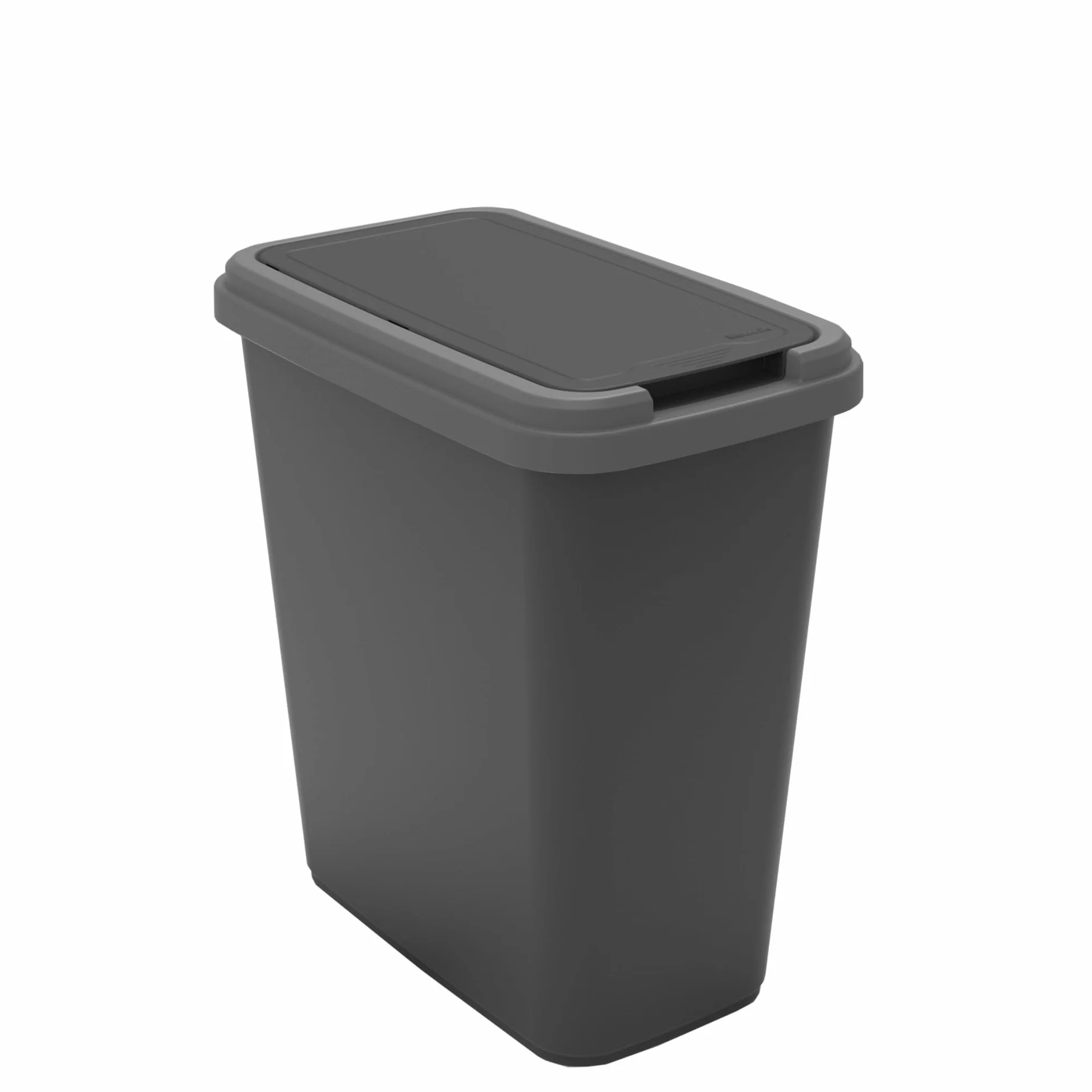 SUNDIS Green Bin, pattumiere per raccolta, 25L, rettangolare, in plastica riciclata, coperchio incernierato o fisso, con adesivi, per cucina, ufficio, lavanderia, garage, officina