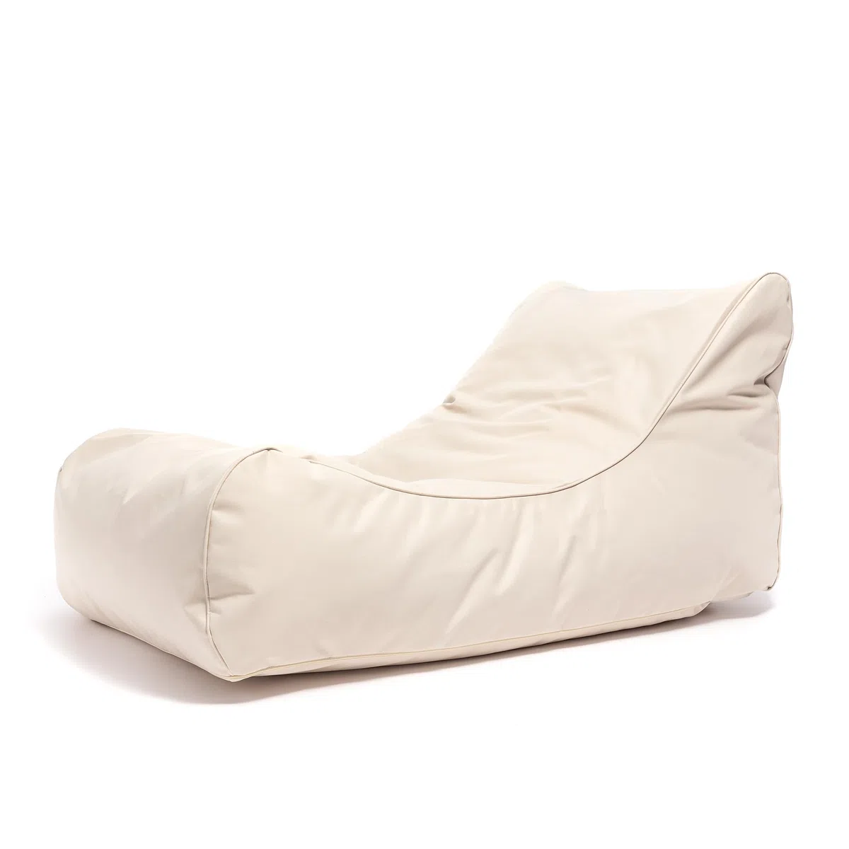 Ecopuf - Master Polyester Divano Pouf da esterno Chaise Longue - Pouf Poltrona con custodia e maniglia - Poltrona Relax da salotto - 115x65x60cm, Panna Nc18