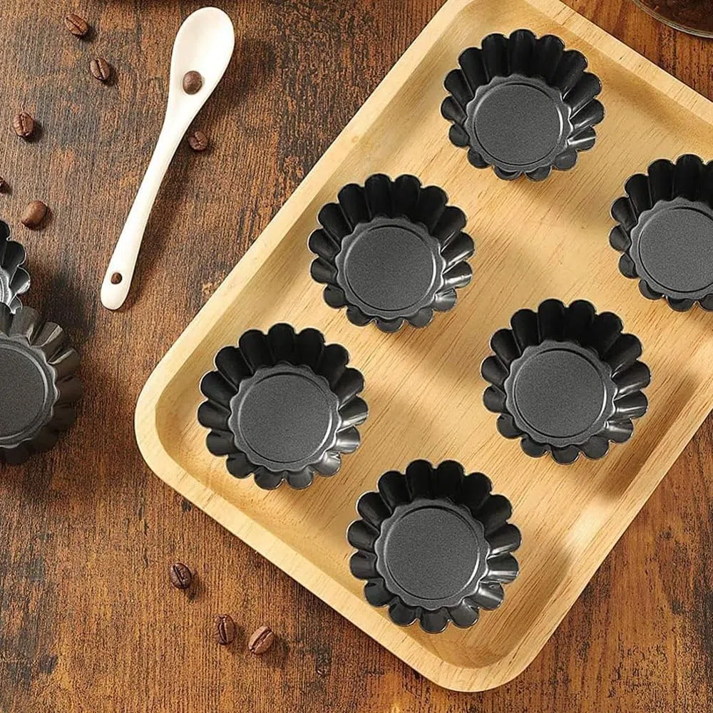 Set 6 Stampini in Acciaio per Flan e Budino - Stampi per Panna Cotta e Muffin - Pirottini Riutilizzabili per Dolci - 13,5 cm