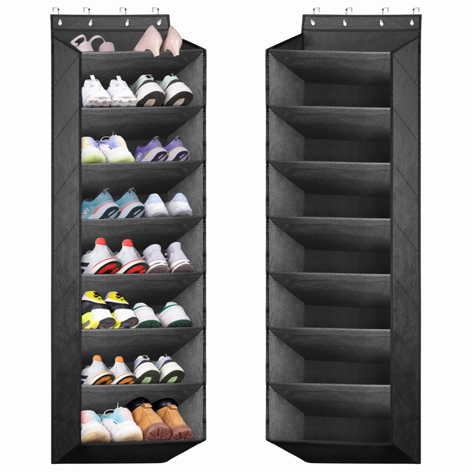 Scarpiera Porta, Scarpiera Appesa, Organizer per Scarpe Appeso, Porta per Scarpe con 8 Tasche Profonde Adatto a 20 Paia di Scarpe, (Nero)