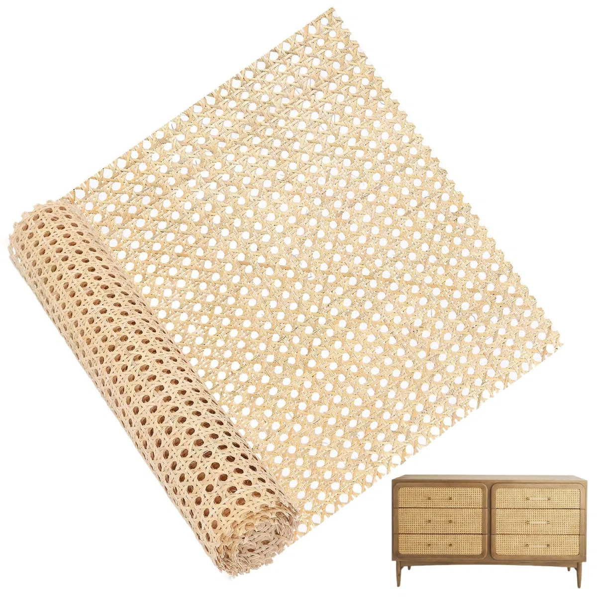 Rattan 42x100cm Paglia di Vienna Può Essere Tagliato Rattan Rotolo Impermeabile Fettuccia in Rattan per Mobili Adatto per Progetti Fai da Te di Sedie Armadi Tavoli Letti Sottobicchieri