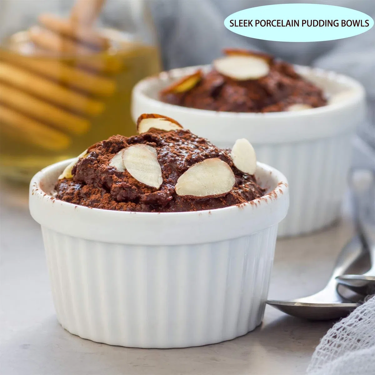 6 Pirottini in crema Brulee, resistenti al forno, in ceramica, per ciotole per ragout fini, per muffin, panna cotta, 10 cm, bianco