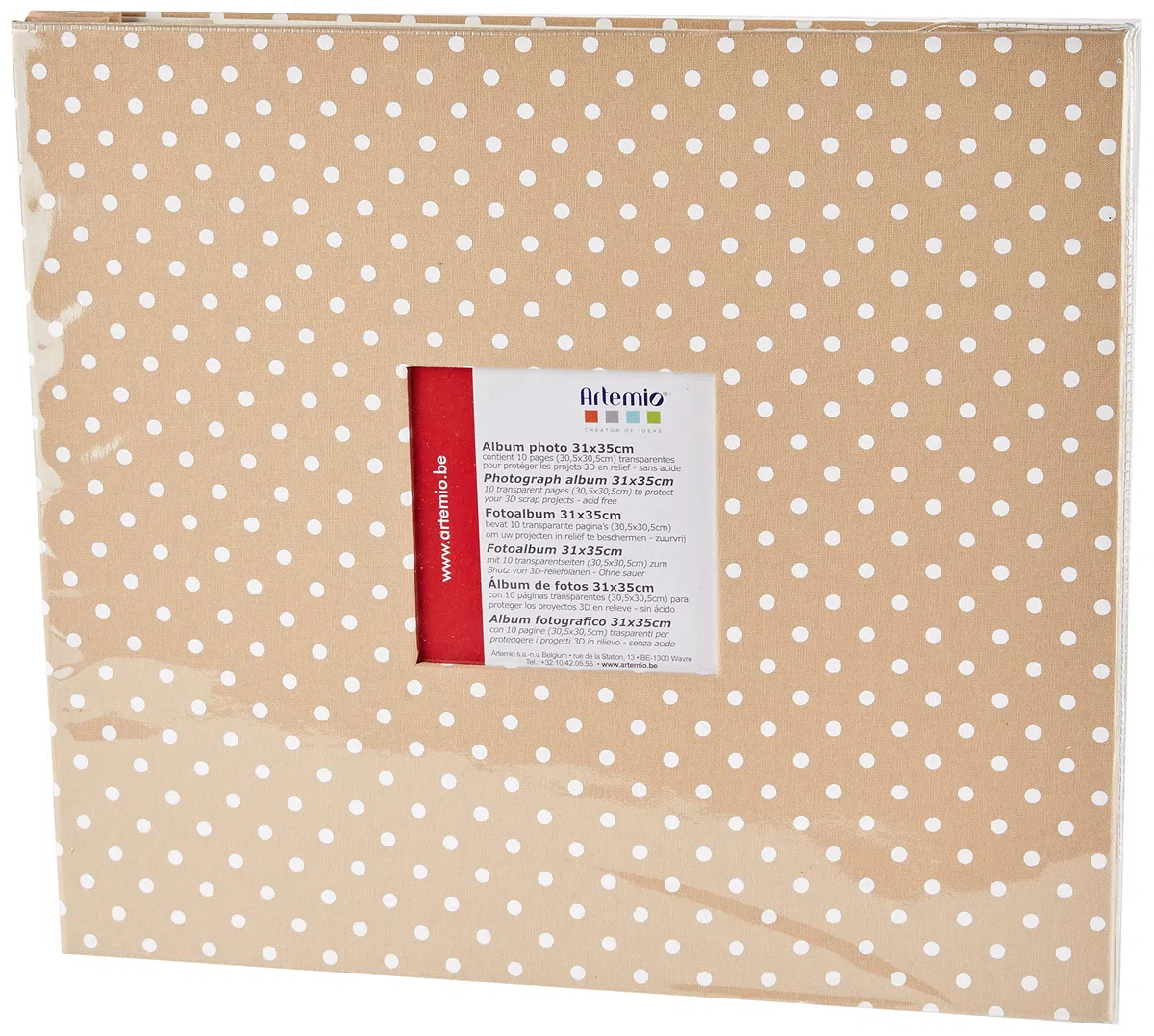 Artemio Album Foto 30 x 30 cm - Beige con puntini bianchi