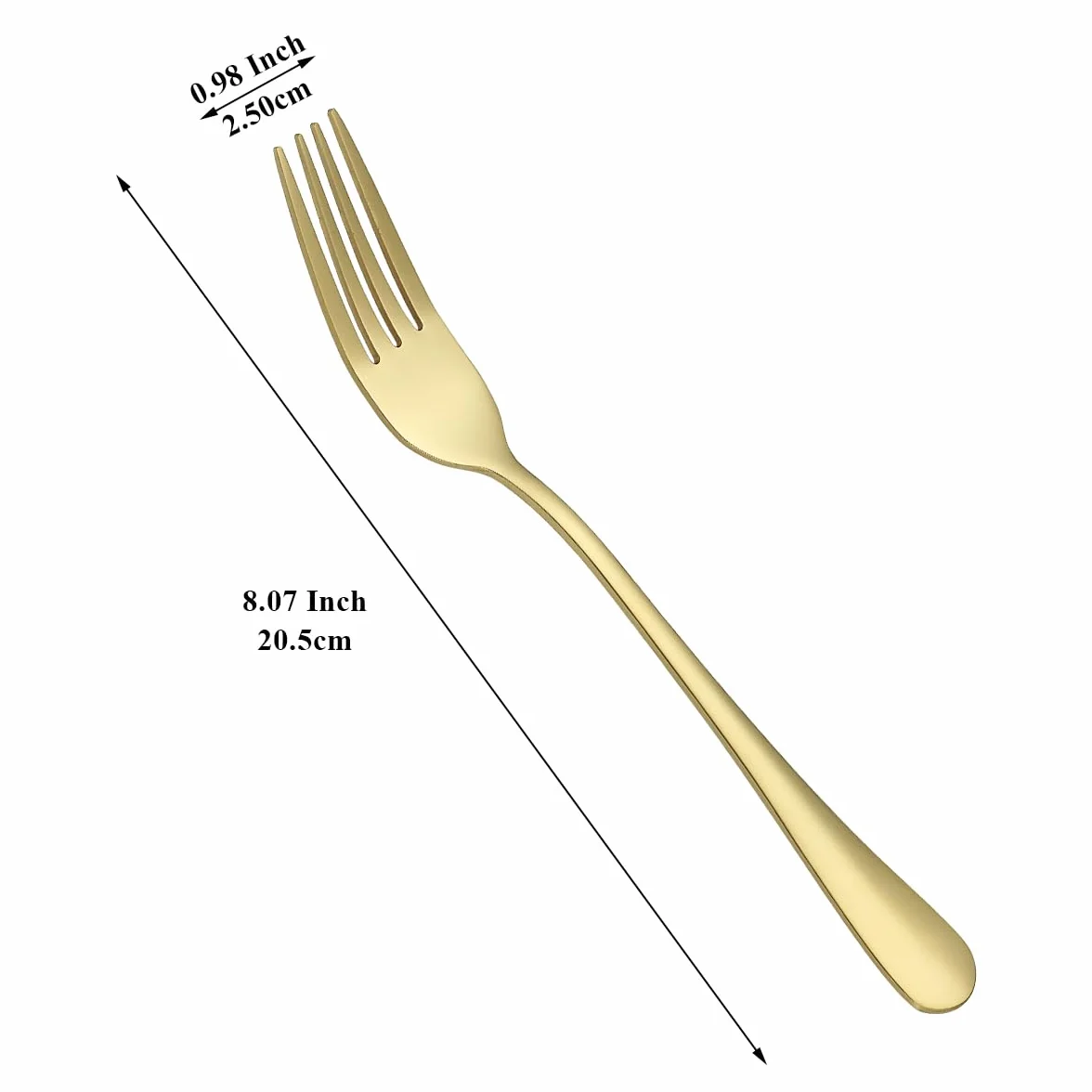 Forchette da tavola Gold 24 pezzi, forchette da tavolo in acciaio inossidabile con placcatura in oro in titanio per casa, ristorante, matrimoni, feste, eventi