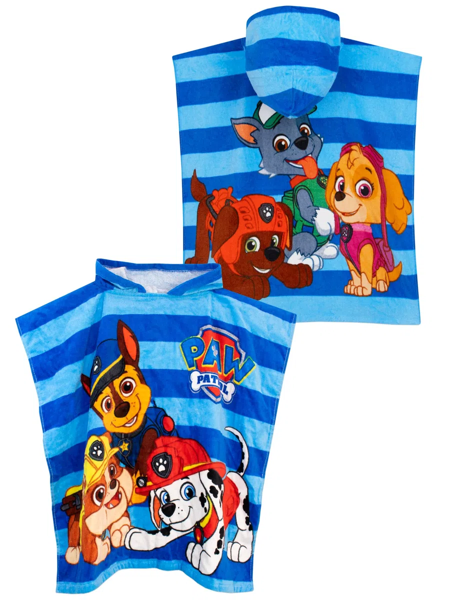 Paw Patrol Poncho Asciugamano con Cappuccio per Ragazzi Taglia Unica