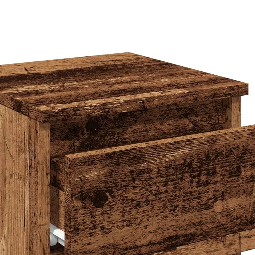 vidaXL Comodini 2 pz Legno Antico 30x30x40 cm in Legno Multistrato
