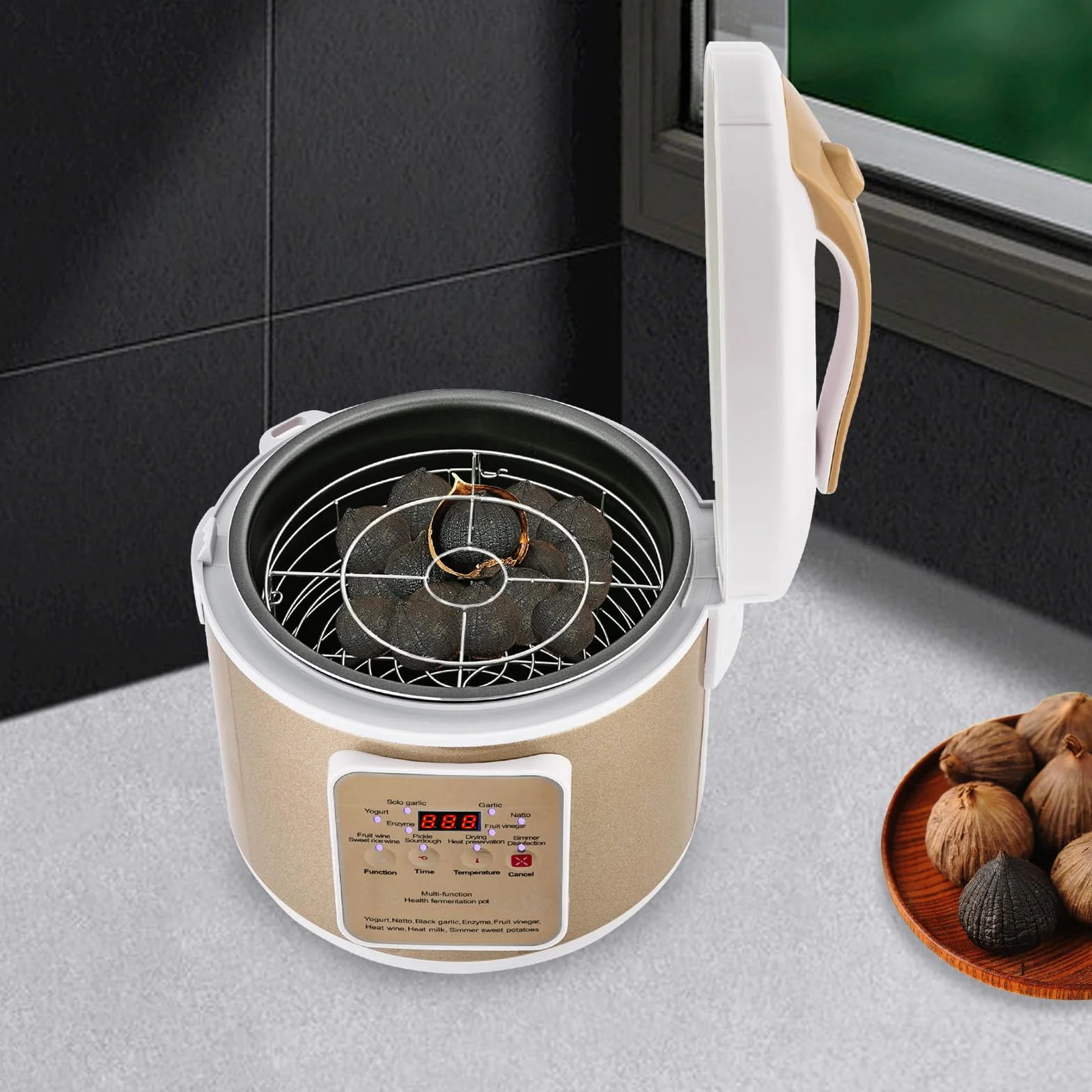 Macchina per yogurt da 6 l, completamente automatica, intelligente fermentatore di aglio nero – Macchina di fermentazione multifunzionale per Natto, vino di riso dolce, Kimchi, 90 W