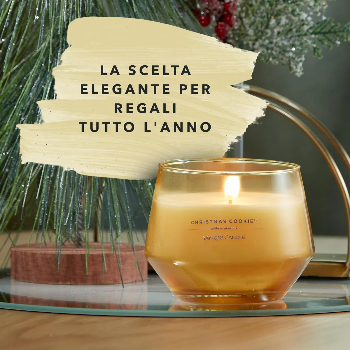 Yankee Candle Studio Candele profumate Candela media Chrsitmas Cookie|Candele di lunga durata: 35-50 ore| Elegante design in vetro con cera viola| Regalo perfetto per le donneregali per le mammeregali