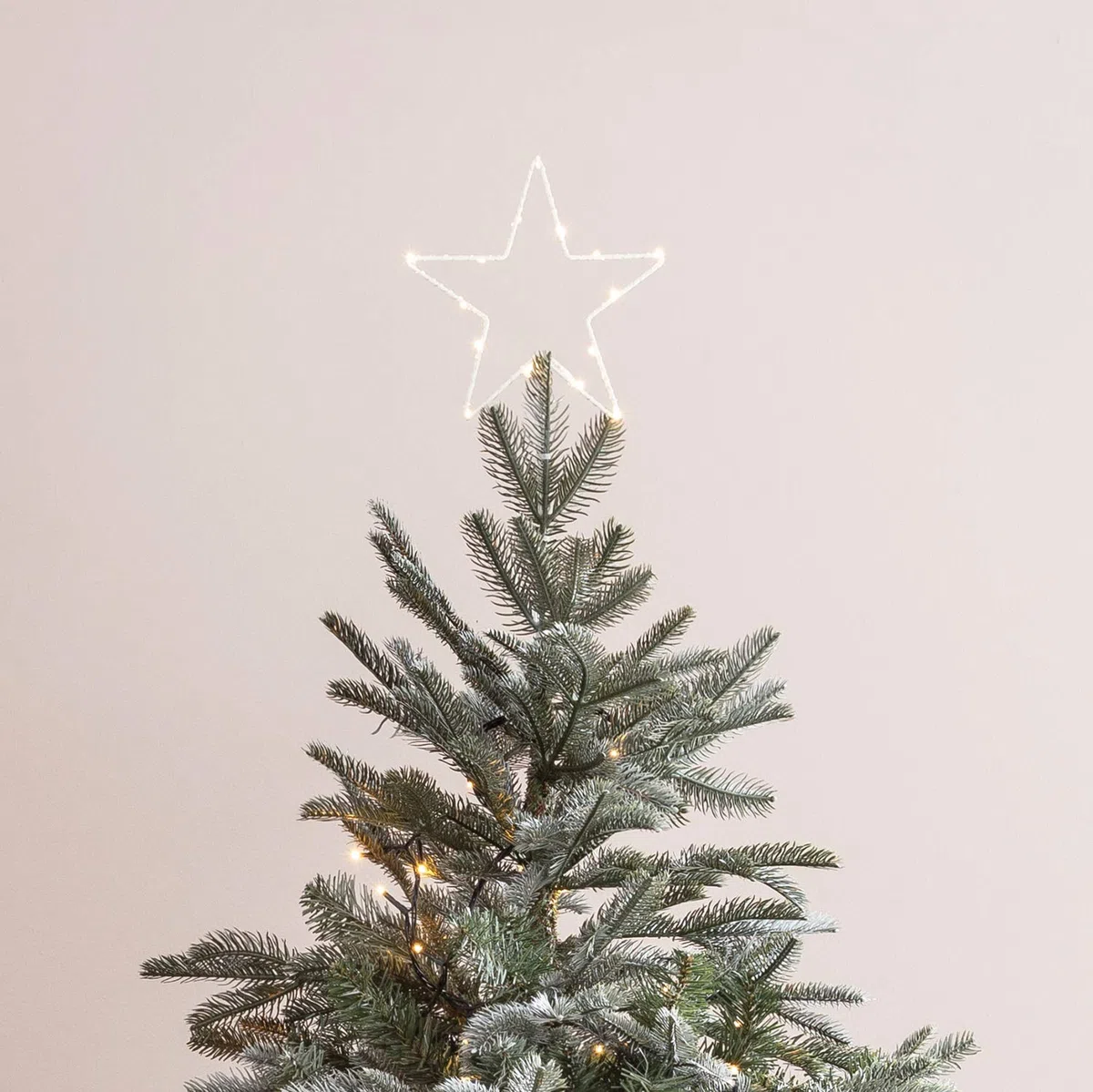 Lights4fun Puntale per Albero di Natale a Stella con Micro LED Bianchi Caldi a Pile