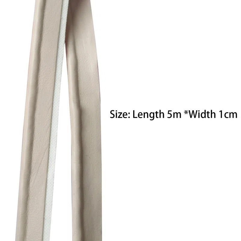 Bordatura in pelle beige da 5 m, larghezza 1 cm, bordatura in sbieco per abbigliamento, bordo in tessuto, nastro da cucito