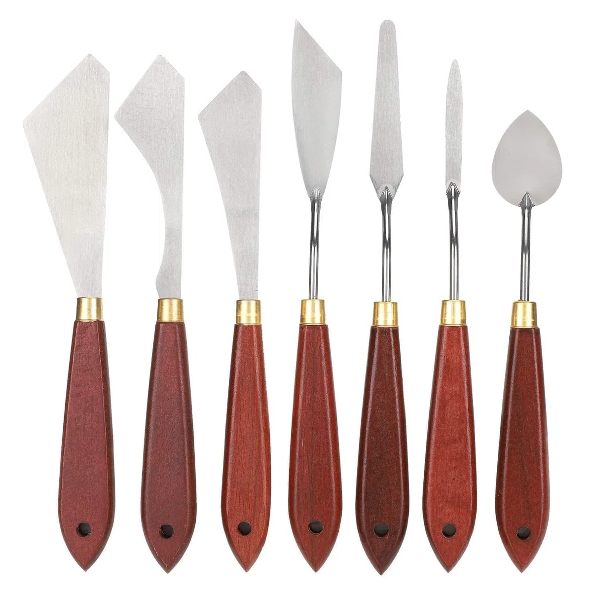 7Pcs Set di spatola pittura, spatola per pittura in acciaio inossidabile, raschietto per miscelazione pittura, per arte e pittura a olio, acrilica