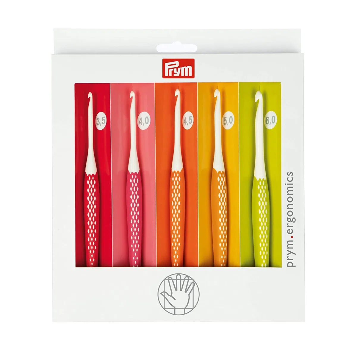 Prym Uncinetto Ergonomico Per Lana 5 Pezzi, Multicolore