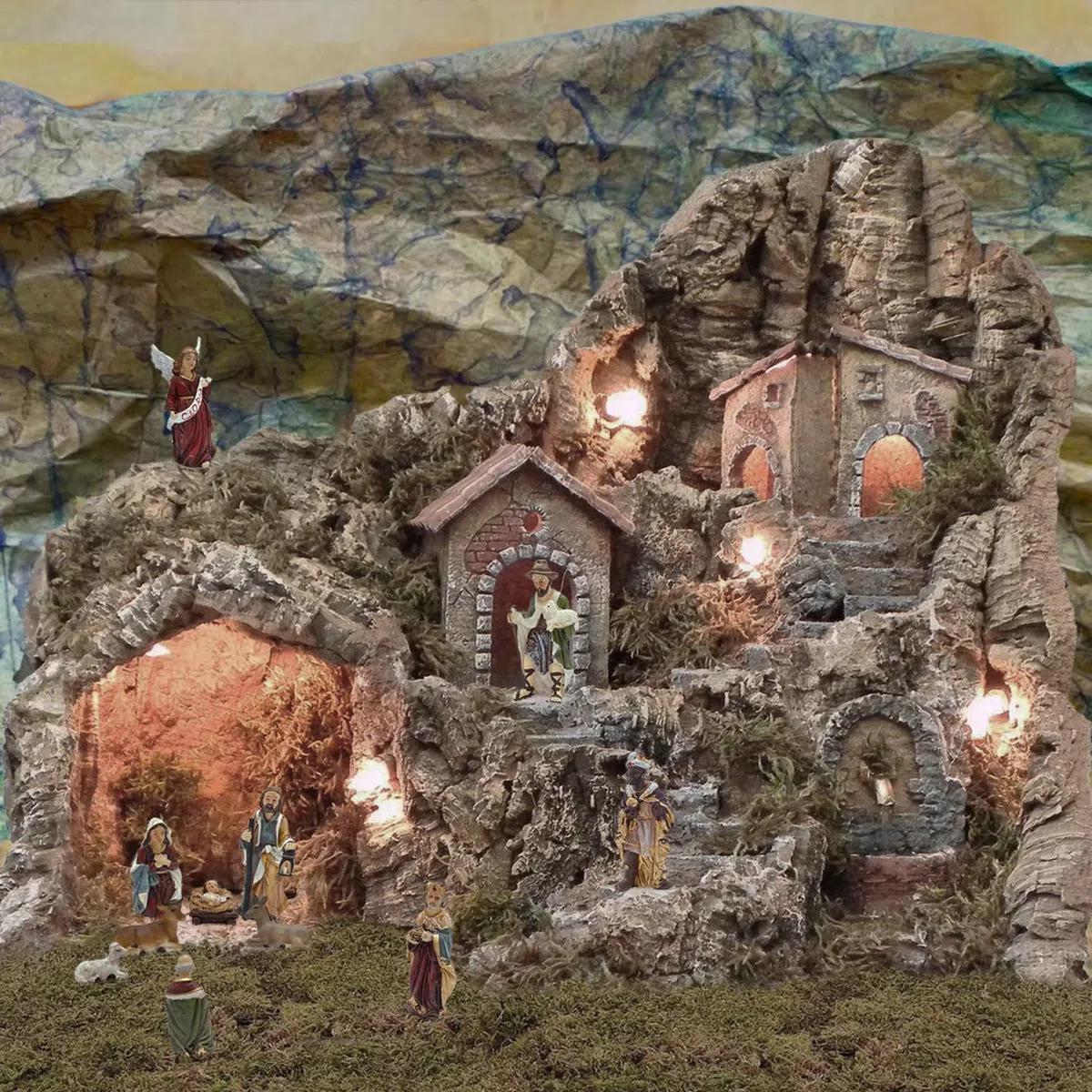 Gesar Presepe Completo 11 Pezzi – Personaggi Presepe 9 cm, Statuine Presepe in Resina Dipinta a Mano – Natività Tradizionale, Decorazione Natalizia e Idea Regalo