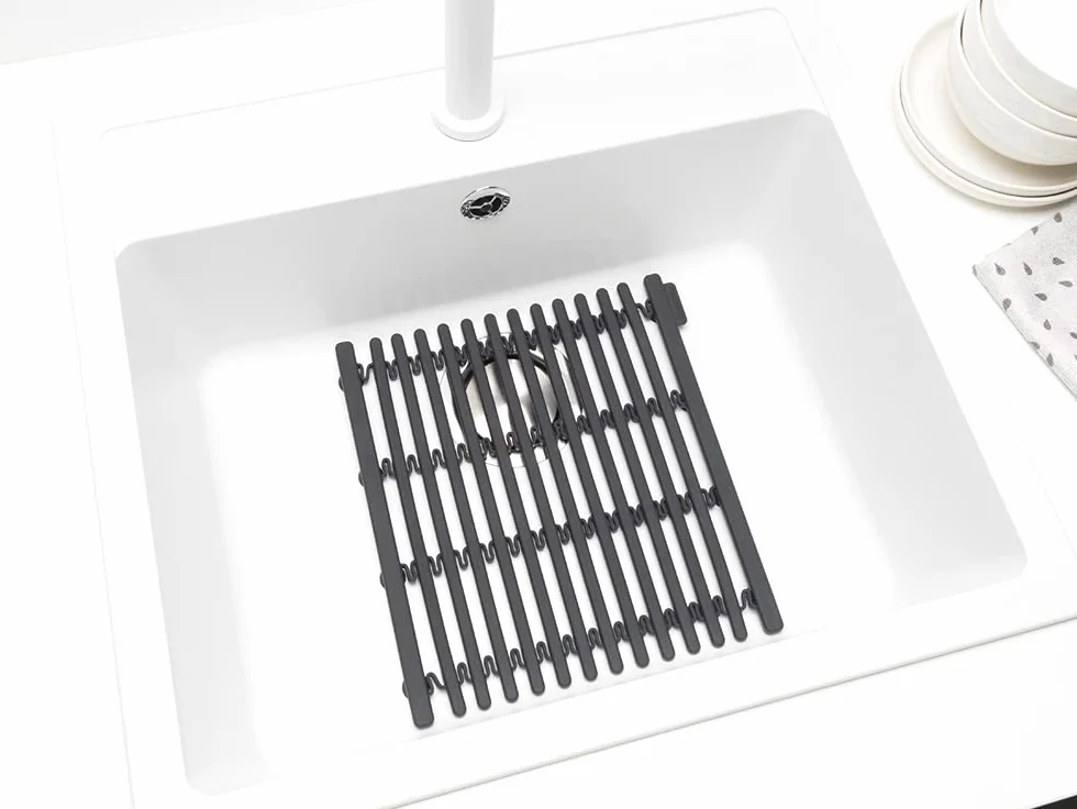 Brabantia Tappetino per lavello, in silicone, grigio scuro, taglia unica