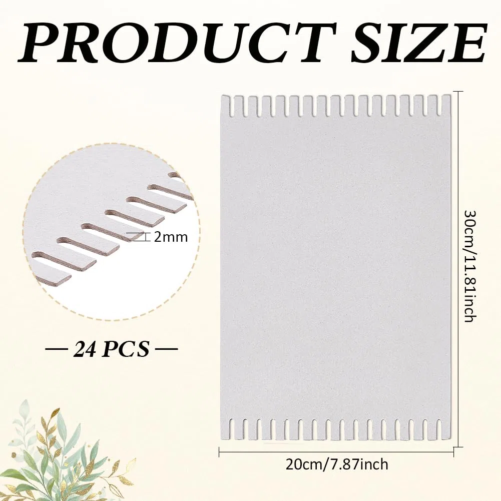 FINGERINSPIRE 24 Pz Kit Telaio per Tessitura in Cartone 20x30cm Tavola per Tessitura in Carta Grigia con Ingranaggi Telaio Portatile per Principianti, Cucito, Uncinetto, Viaggi, Creazione di Arazzi