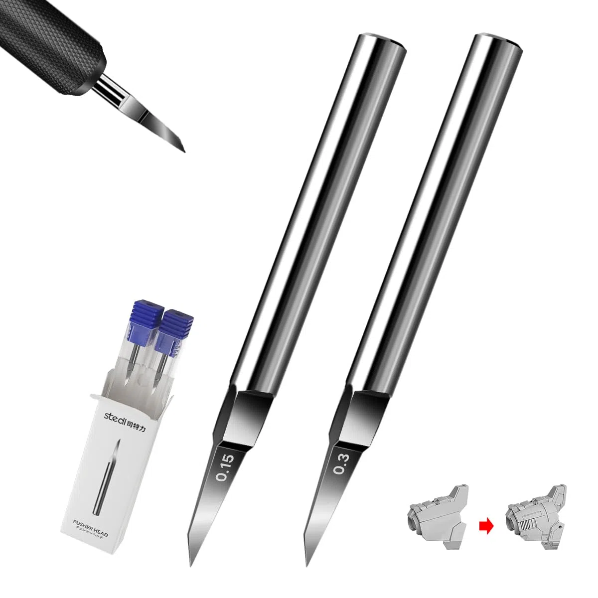 stedi Lame per tracciatore modello, lame in acciaio al tungsteno, per modellazione hobby, modello in scala RG, kit modello Gundam, per linea di scrittura, incisione, linea di pannello, resina, lame di
