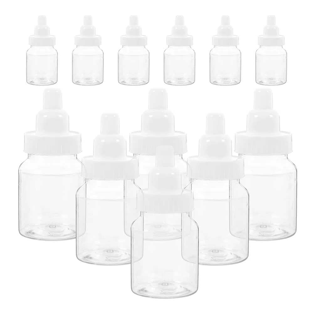 Scatola Di Caramelle Bottiglia Di Latte in Plastica 3.54X1.65X1.65In Contenitore Portatile Per Bomboniere Baby Shower Feste Compleanno Confezione Regalo