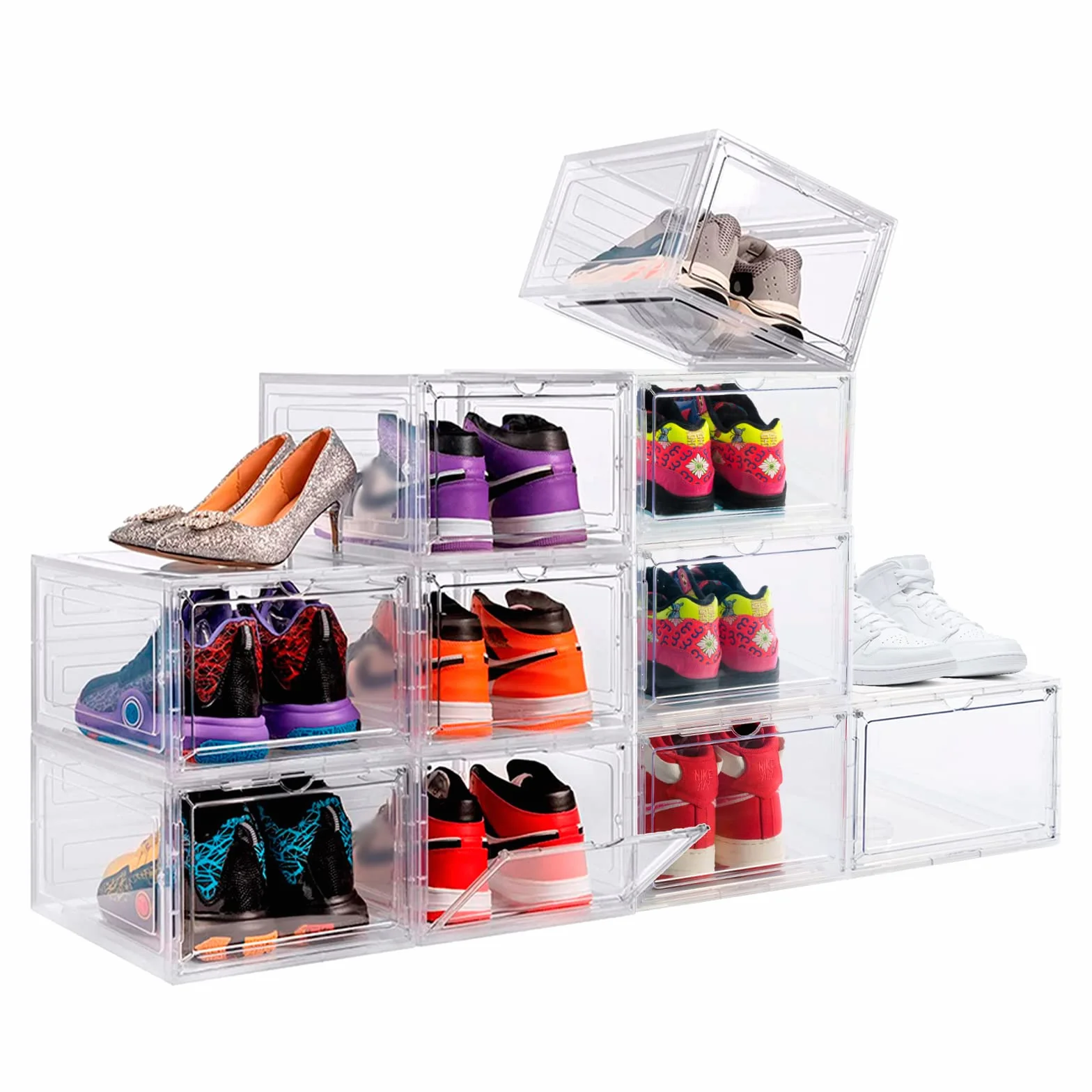 La Box des Sneakers Pack 10uds. Porta Scarpe Trasparenti per Scarpe da Ginnastica. Scatole Porta Scarpe per la Conservazione. Scatole Scarpe. Espositore di Sneakers. (10pcs Transparent)