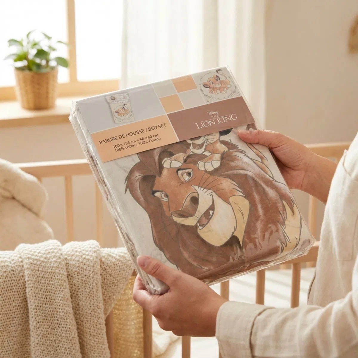 Copripiumino singolo per bambino Simba Il Re Leone 100 x 135 cm e federa 40 x 60 cm | lenzuola per materasso da 60x120 a 70x140 cm | Biancheria da letto 100% cotone