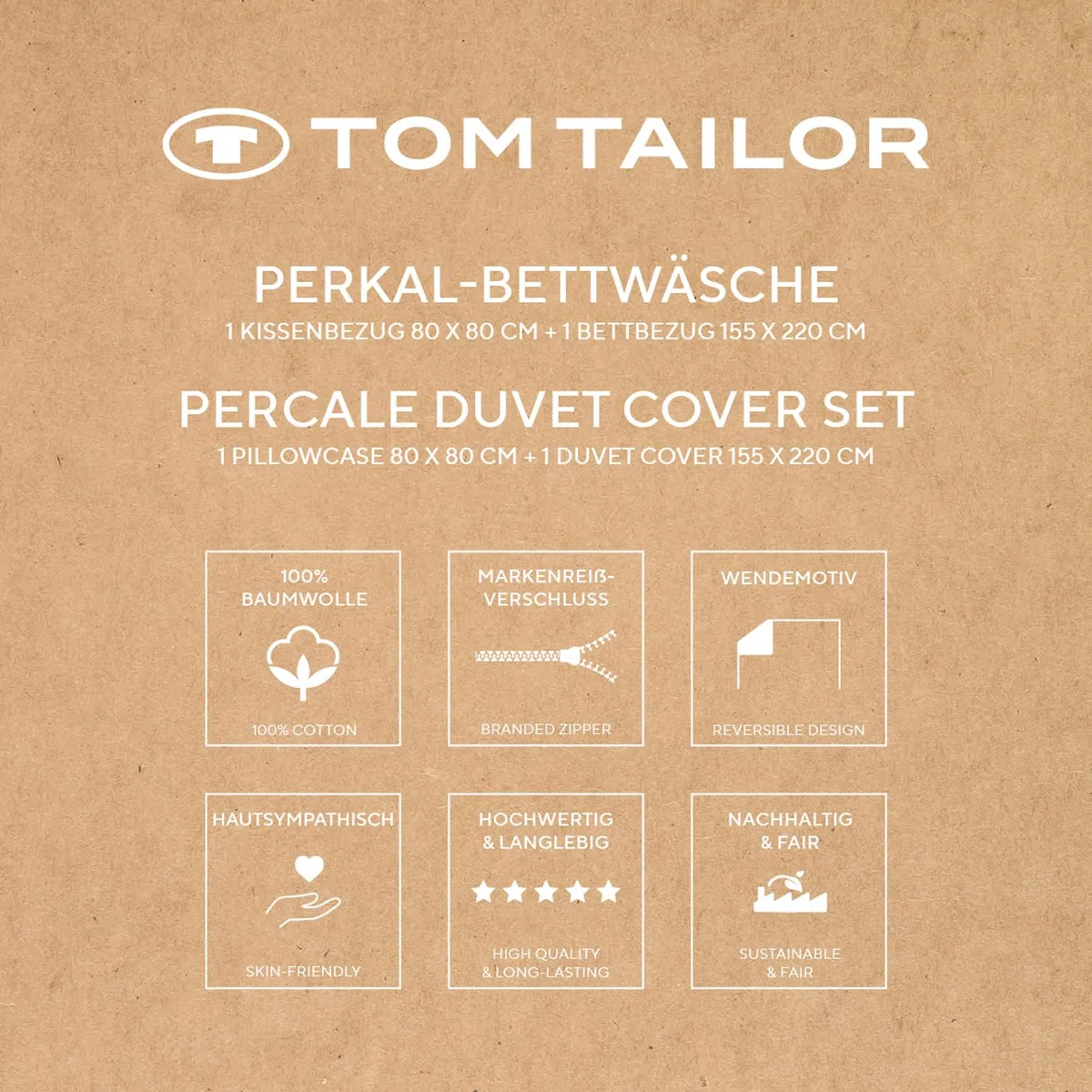 TOM TAILOR Bettwäsche Stripes with a Kick Sky Blue & Light Lemon, 80x80 cm + 155x220 cm, 100% Baumwolle/Perkal, mit Wendemotiv, farbiger Paspel am Kissen und Markenreißverschluss