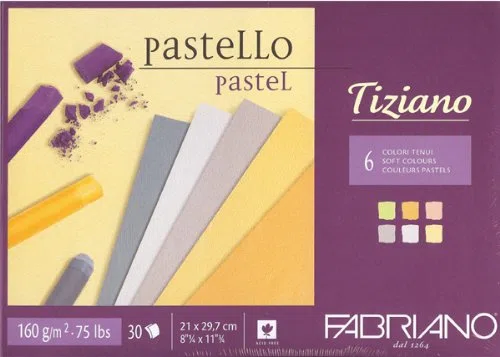 Di alta qualità pastello colorato Fabriano Tiziano DIN A4 30 fogli 160 Gr.