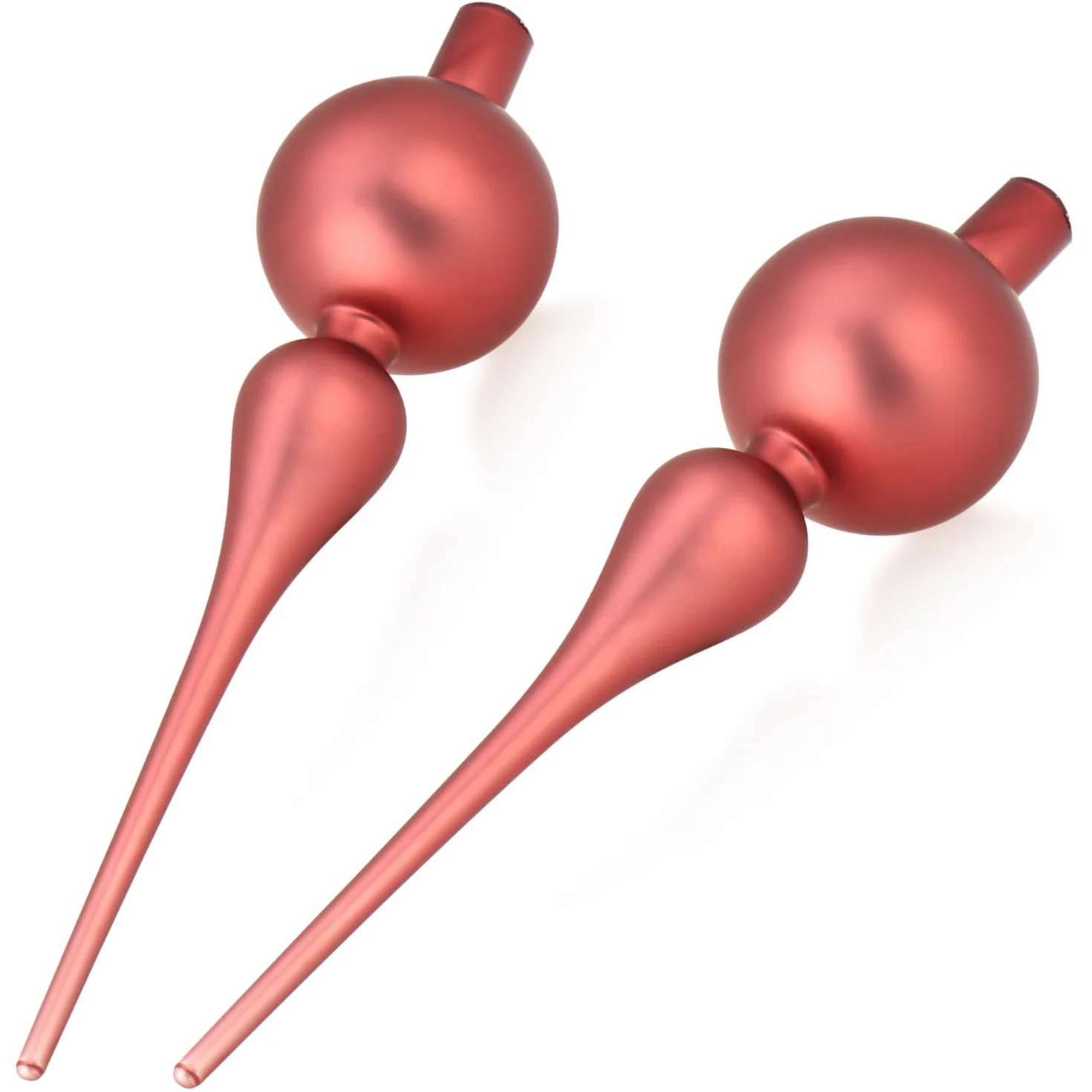 com-four® 2X Cima dell'albero di Natale - Cima dell'albero di Natale in Vero Vetro per Natale - 28 cm - Rosa Nobile Opaco