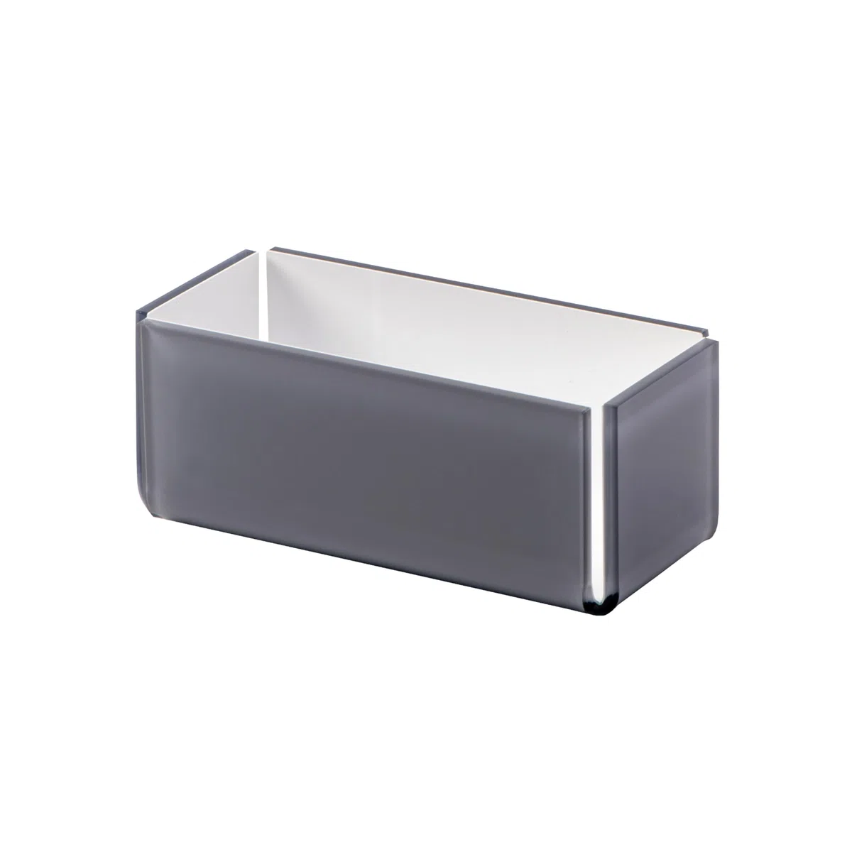 LINEE Recanati MEDITERRANEA Porta Bustine da Tè – Contenitore Design in PMMA 17x8x7 cm – Accessorio Elegante per Tavola Moderna – Made in Italy (Grigio Trasparente/Bianco)