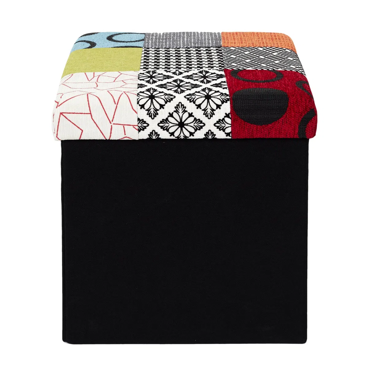 CAJA-PUF PLEGABLE PATCHWORK Multicolore