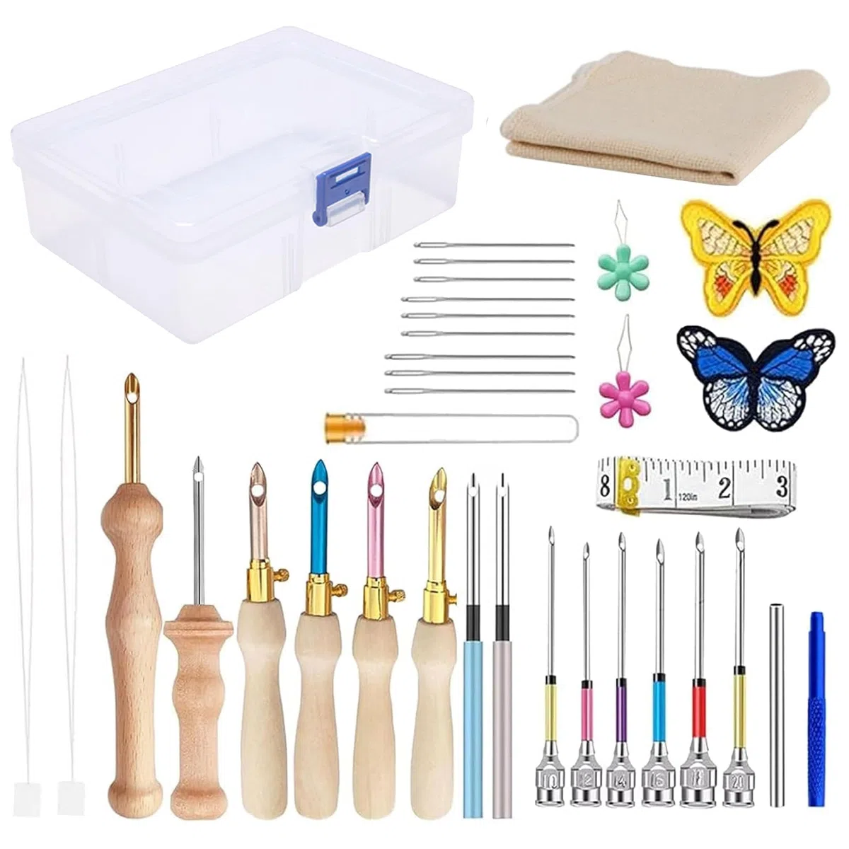 36 Pezzi Punch Needle Kit, Ago Magico Per Ricamo, Kit Di Aghi Da Ricamo Regolabili Per Strumento Per Ago Da Punch, Aghi Da Ricamo Regolabili, Ricamo Ad Ago Per Punch E Penna, Kit Ricamo Principianti