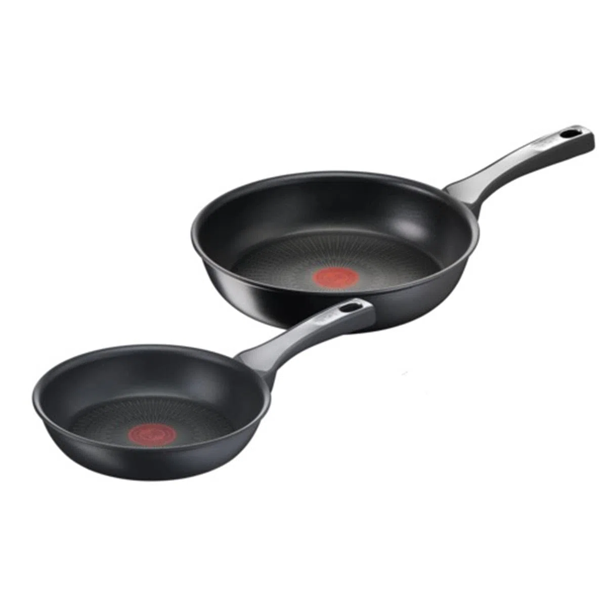 Tefal - Unlimited On, Set di 2 padelle: 2 padelle da 20, 26 e 28 cm con rivestimento super resistente, Thermo-Fusion, forma profonda, tutti i tipi di fornelli, prive di PFOA