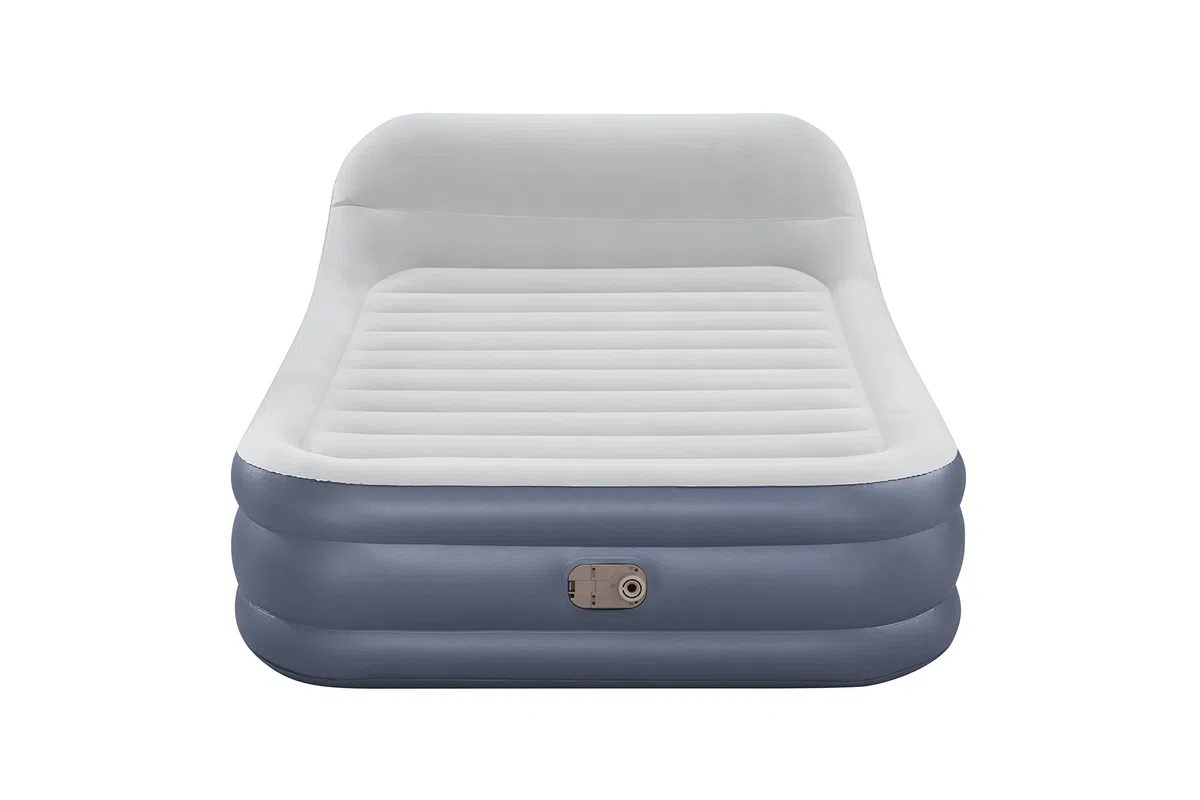 Bestway 89" x 60" x 33"/2.26m x 1.52m x 84 cm Tritech SleekFlow Headboard Air Mattress Queen Built-in AC Pump
