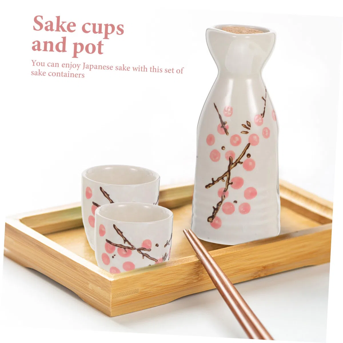 GALPADA Set di Sake Giapponese in Ceramica Rosso Brocca e Bicchieri Rotondi per Uso Domestico Superficie Liscia e Sensazione Confortevole per Occasioni Festive