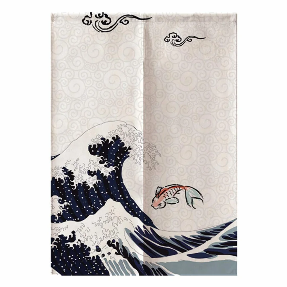 Tende per Porta in Stile Giapponese,Tenda per Porta Giapponese in Poliestere 85 * 120 cm Noren, Tenda per pareti divisorie per Camera da Letto in Cucina in Poliestere Stile Giapponese Decorazion