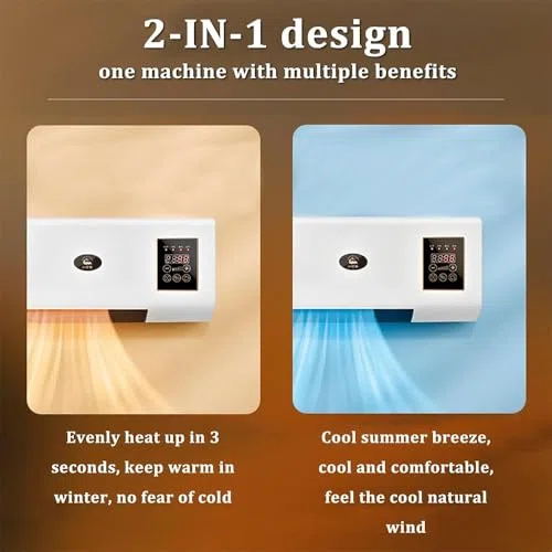 Climafy Condizionatore d'aria a parete da 12000 BTU, mini condizionatore con funzione riscaldamento, raffreddamento silenzioso senza condotti per camera da letto e ufficio, unità portatile autoevapo