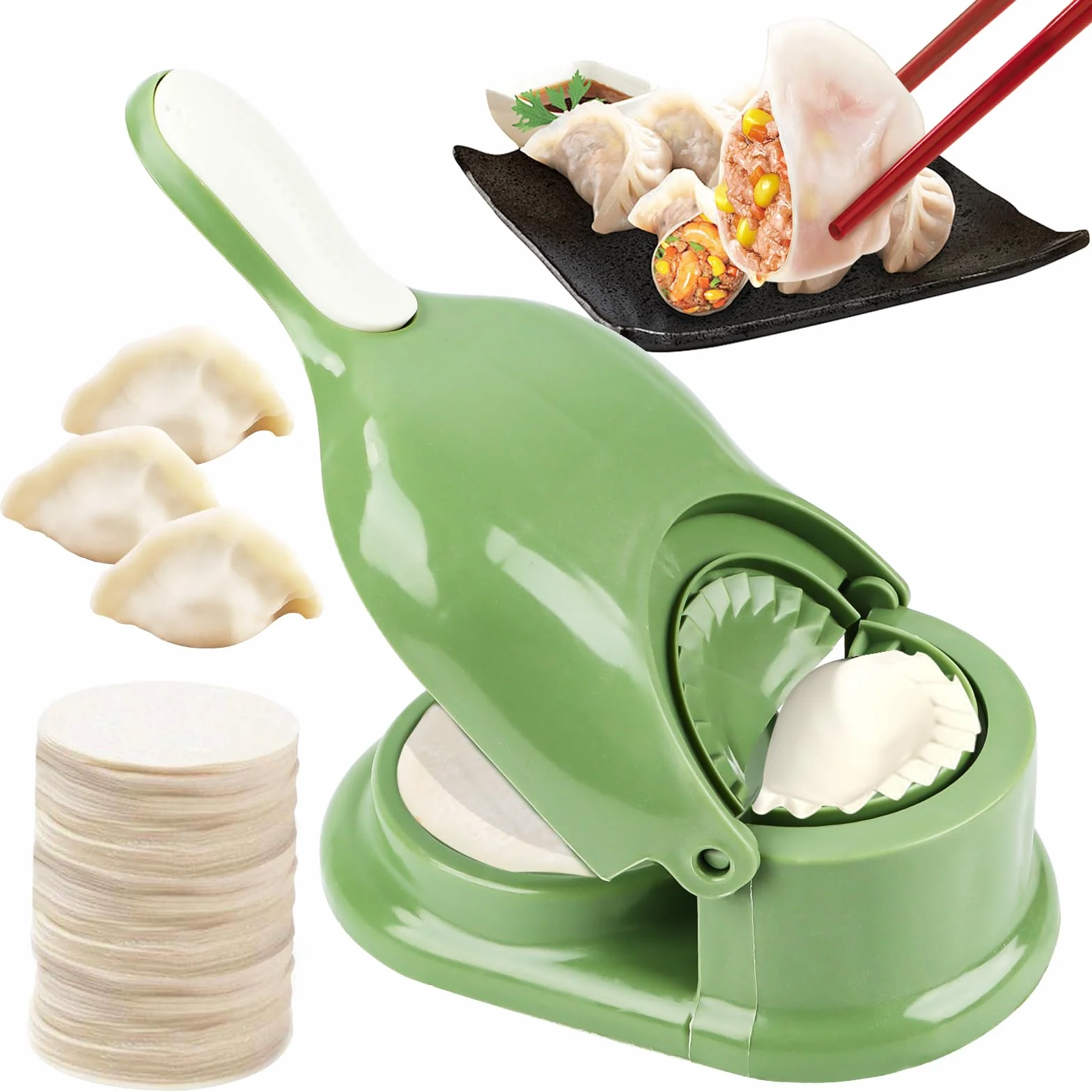 Dumpling Maker, formina per pasta, 2 in 1, Gyoza Maker, formine per ravioli manuali, per cucina Dumpling, ravioli, fare