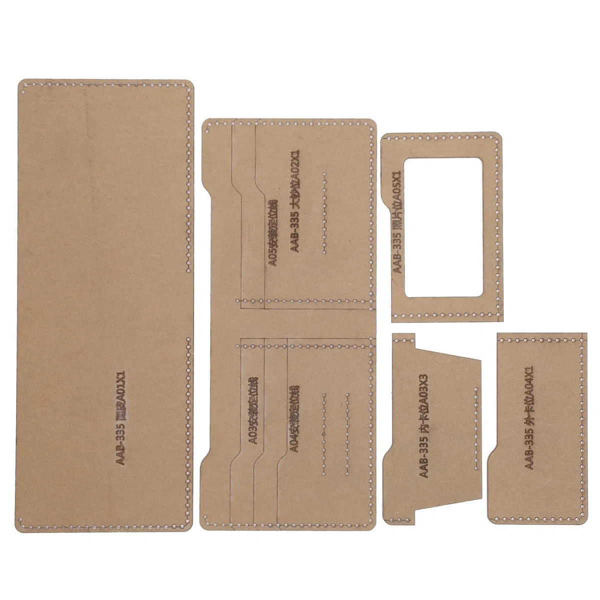 Garosa Modello di Portafoglio Corto Fai da Te Cucito Quilting Stencil per Artigianato Fai da Te Strumento Accessorio Fatto a mano5 Pezzi di Modelli in Pelle acrilica Handcraft Tools