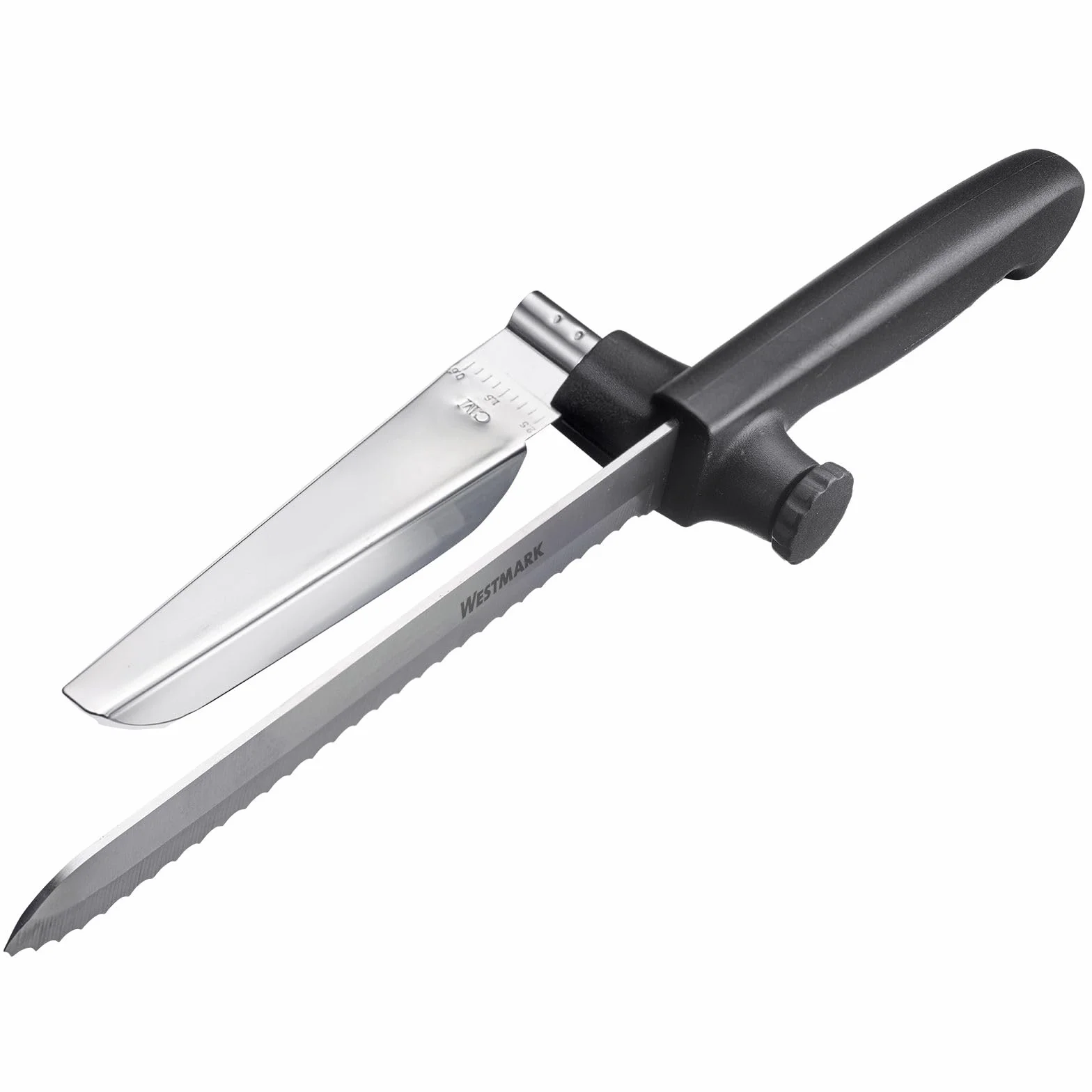 Westmark Multi-Coltello So Clever - Coltello da Cucina Con Separatore, da Pane Affilato e Multiuso per Verdure e Altri Alimenti - Lama in Acciaio Inox, Senza BPA