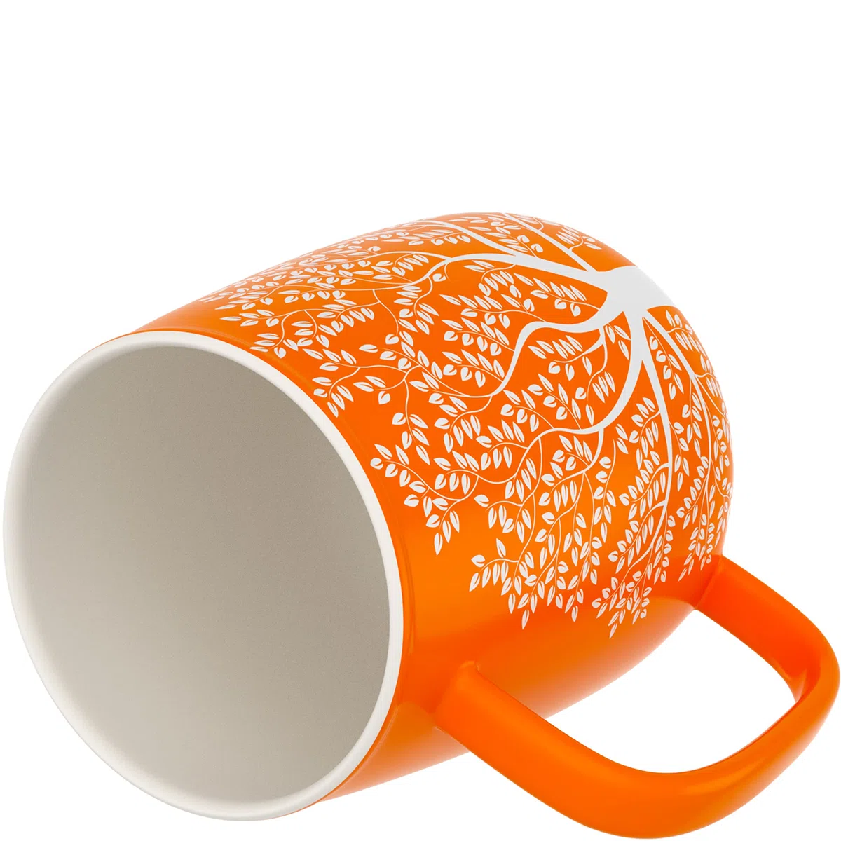 amapodo Tazza da tè con coperchio e colino - Tazza da tè in porcellana grande 600ml - Tazza Jumbo - Set di tazze XXL Arancione - senza plastica