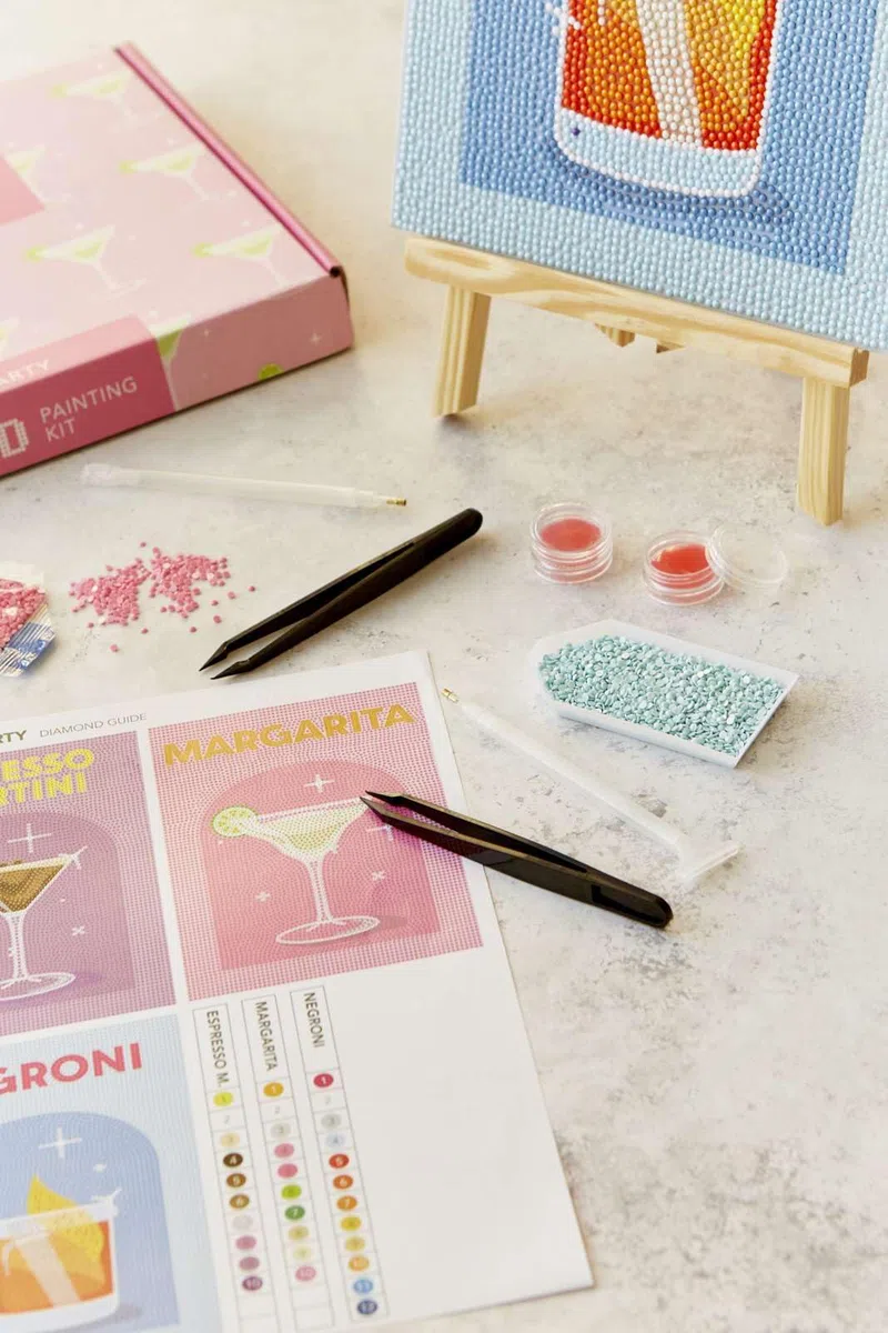 Dabble Diamond Kit di Pittura – Set di 3 Kit Completi di Pittura con Diamanti su Tela per Adulti, Arte con Diamanti di Cristallo