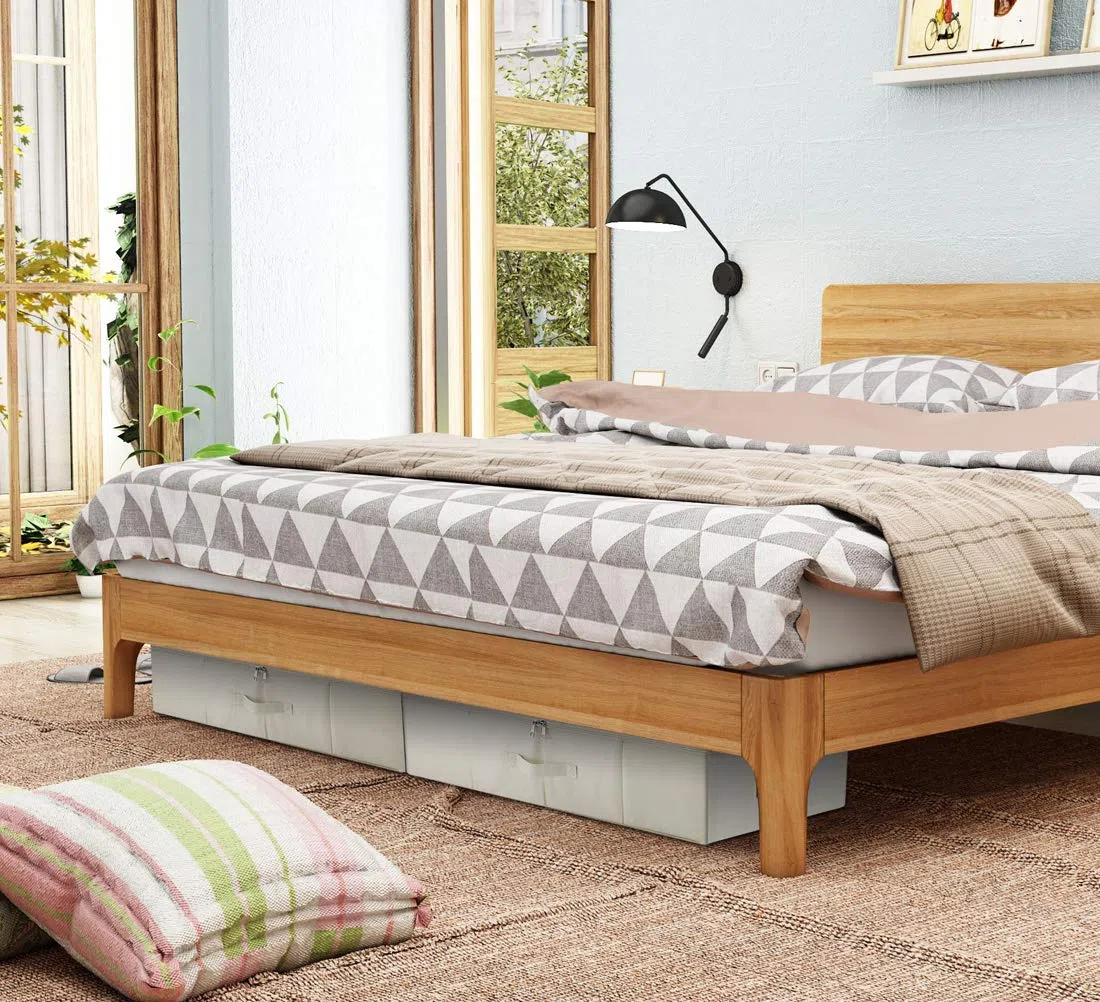 iwill CREATE PRO Pieghevole con Coperchio sotto la Scatola di immagazzinaggio del Letto, Bordo Inferiore Amovibile, pattumiere sottobase AntiGraffio, Beige