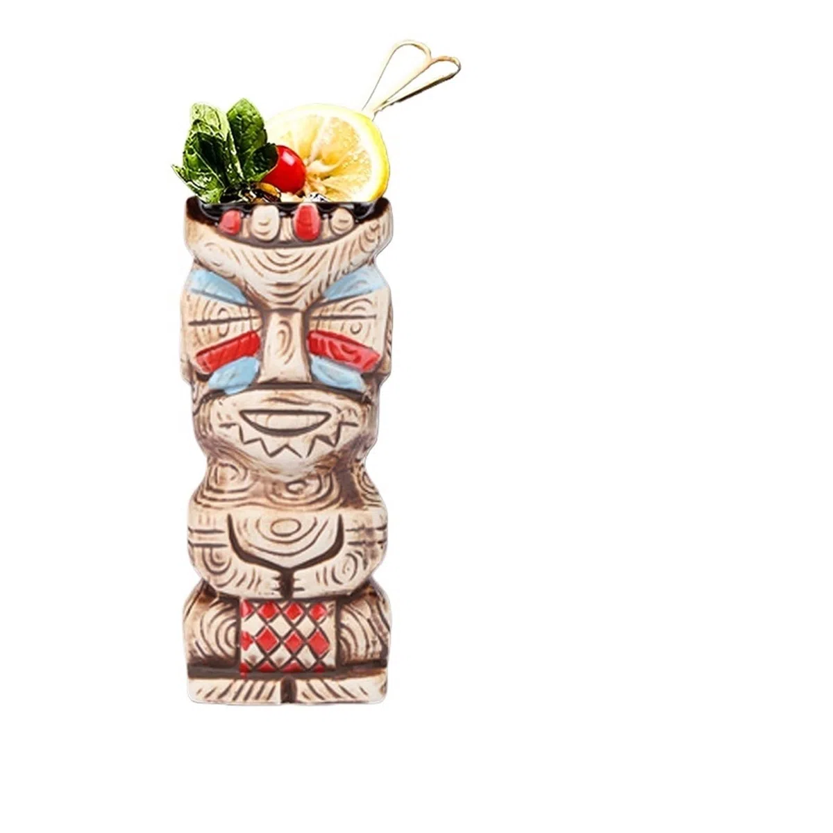 Bicchieri Cocktail Tazza Tiki in ceramica, tazza da cocktail creativa, tazza Tiki dell'Isola di Pasqua, regalo di Halloween for attrezzo da bar(W1 420ml)
