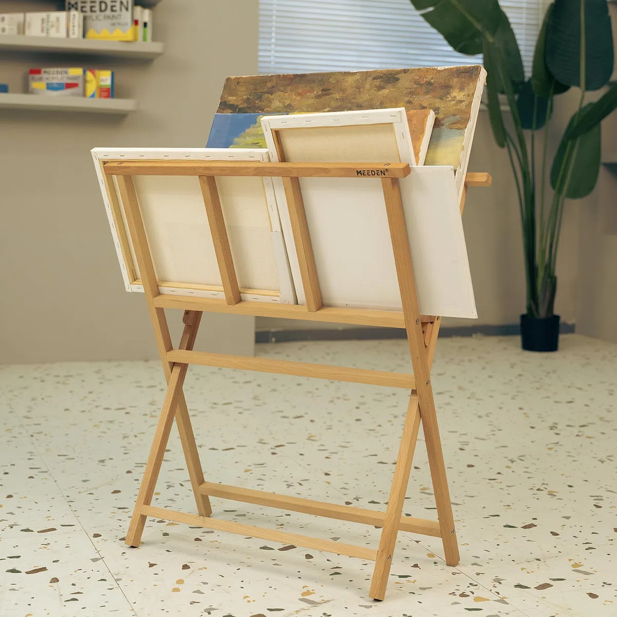 MEEDEN Supporto Pieghevole per Stampa d'Arte – Supporto in Legno di Faggio per Arte, Tele, Stampe, Pannelli, Poster, Mostre d'Arte